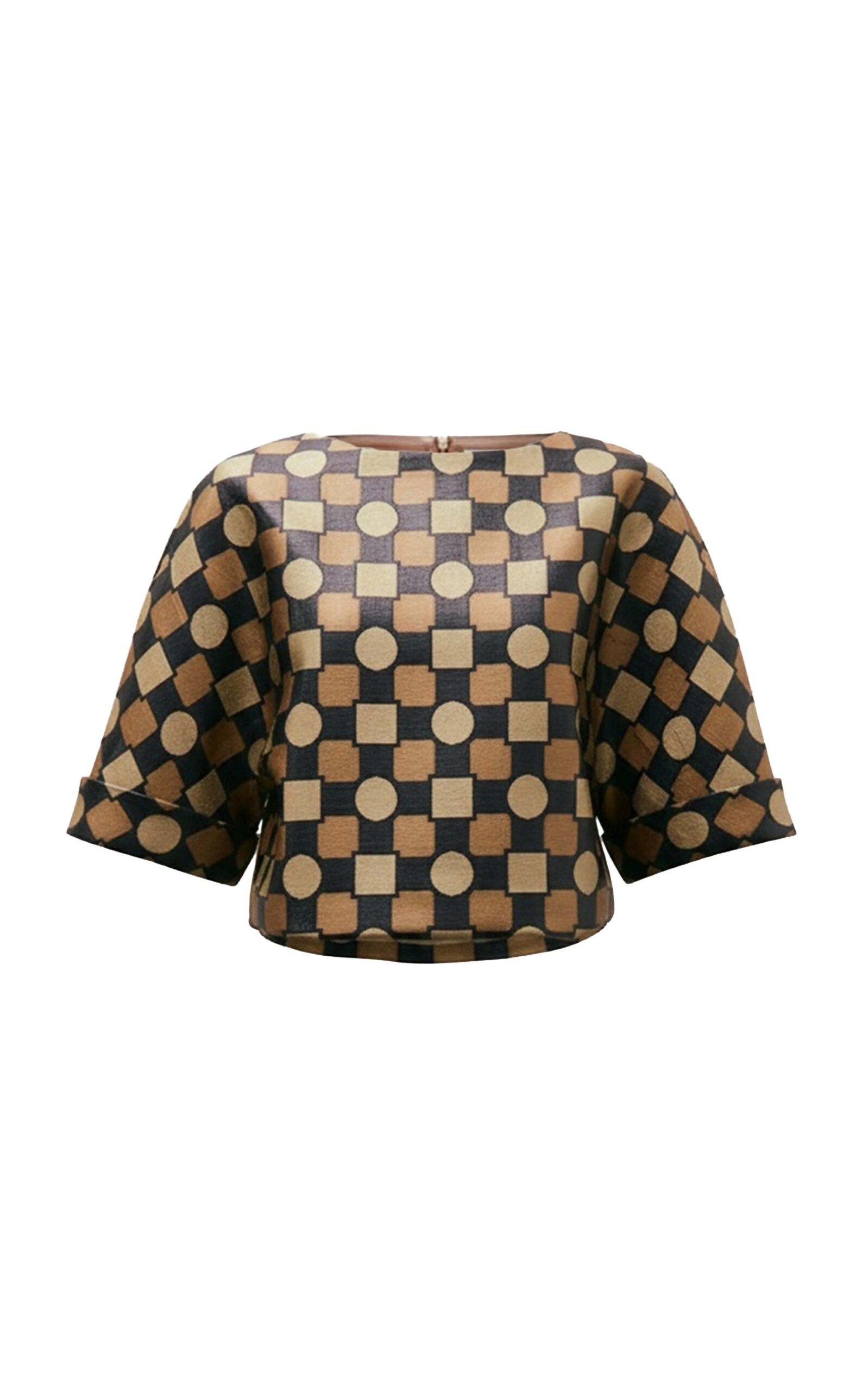 Amir Taghi Courtney Raffia Jacquard T-shirt In Brown