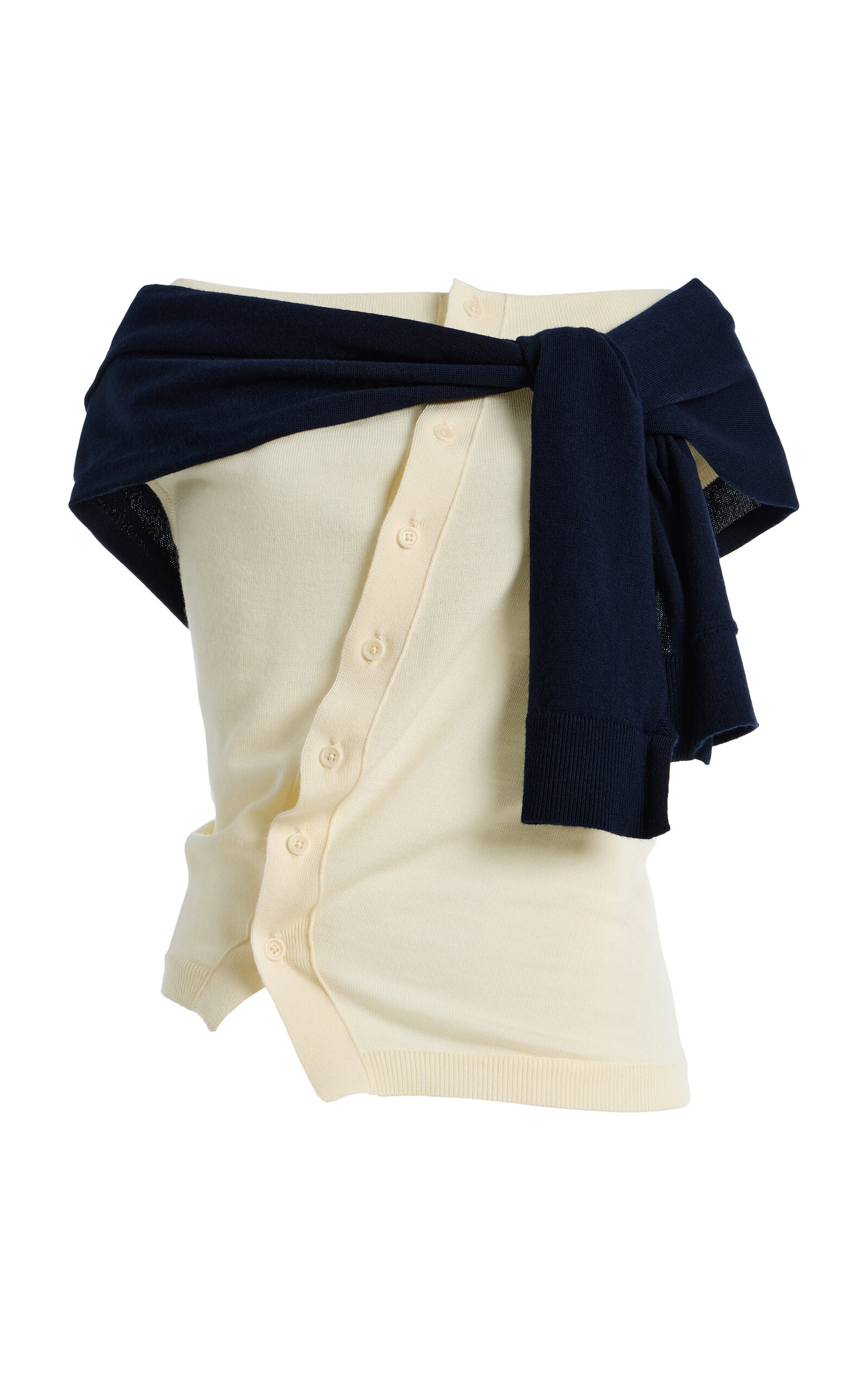 JW Anderson - Off-Shoulder Wool Tank Top - White - M - Moda Operandi