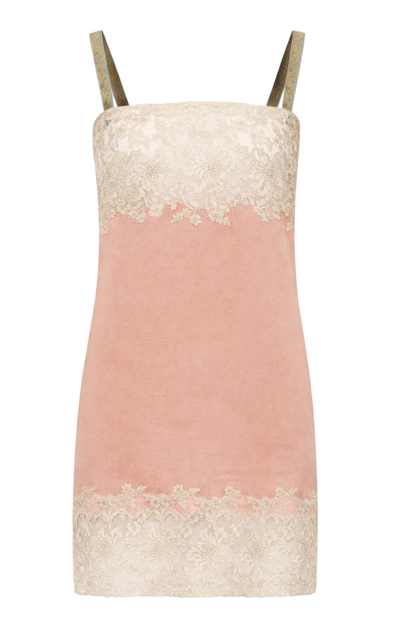 Saint Laurent Lace-Trimmed Silk-Satin Mini Dress