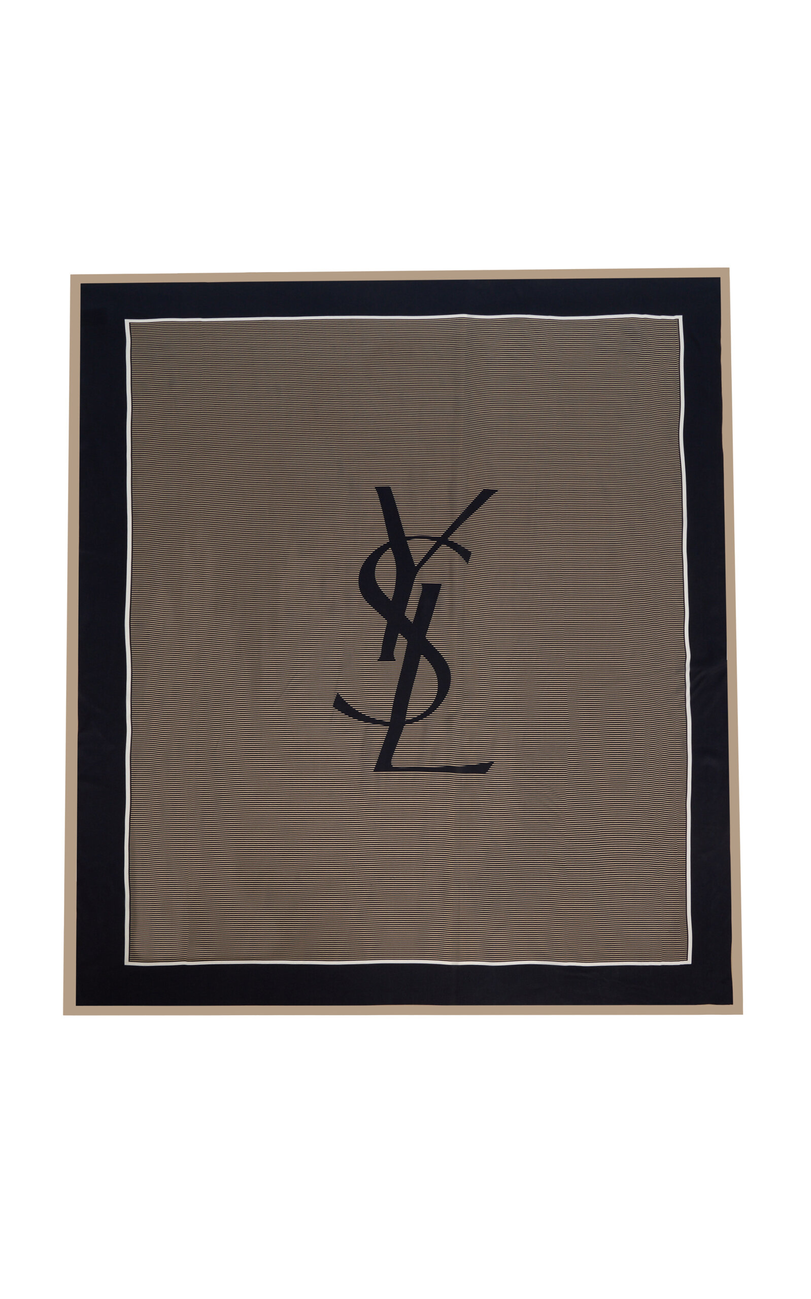 Saint Laurent - Cassandre Striped Silk Charmeuse Scarf - Grey - OS - Moda Operandi
