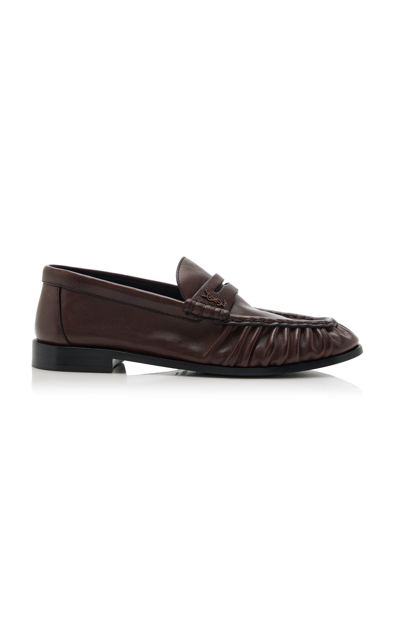 Saint Laurent - Leather Le Loafers - Brown - IT 37.5 - Moda Operandi