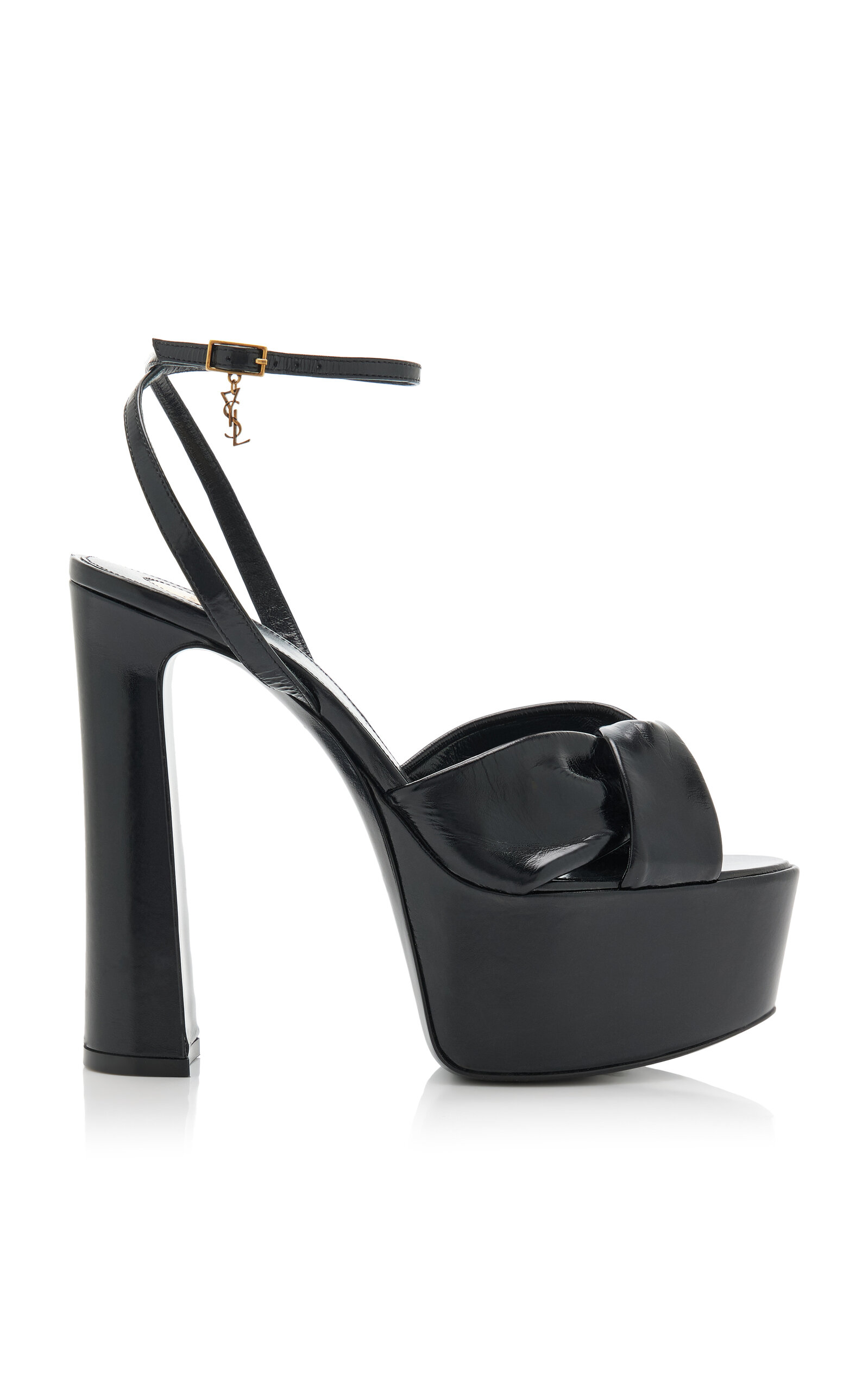 Saint Laurent Franciane Leather Platform Sandals