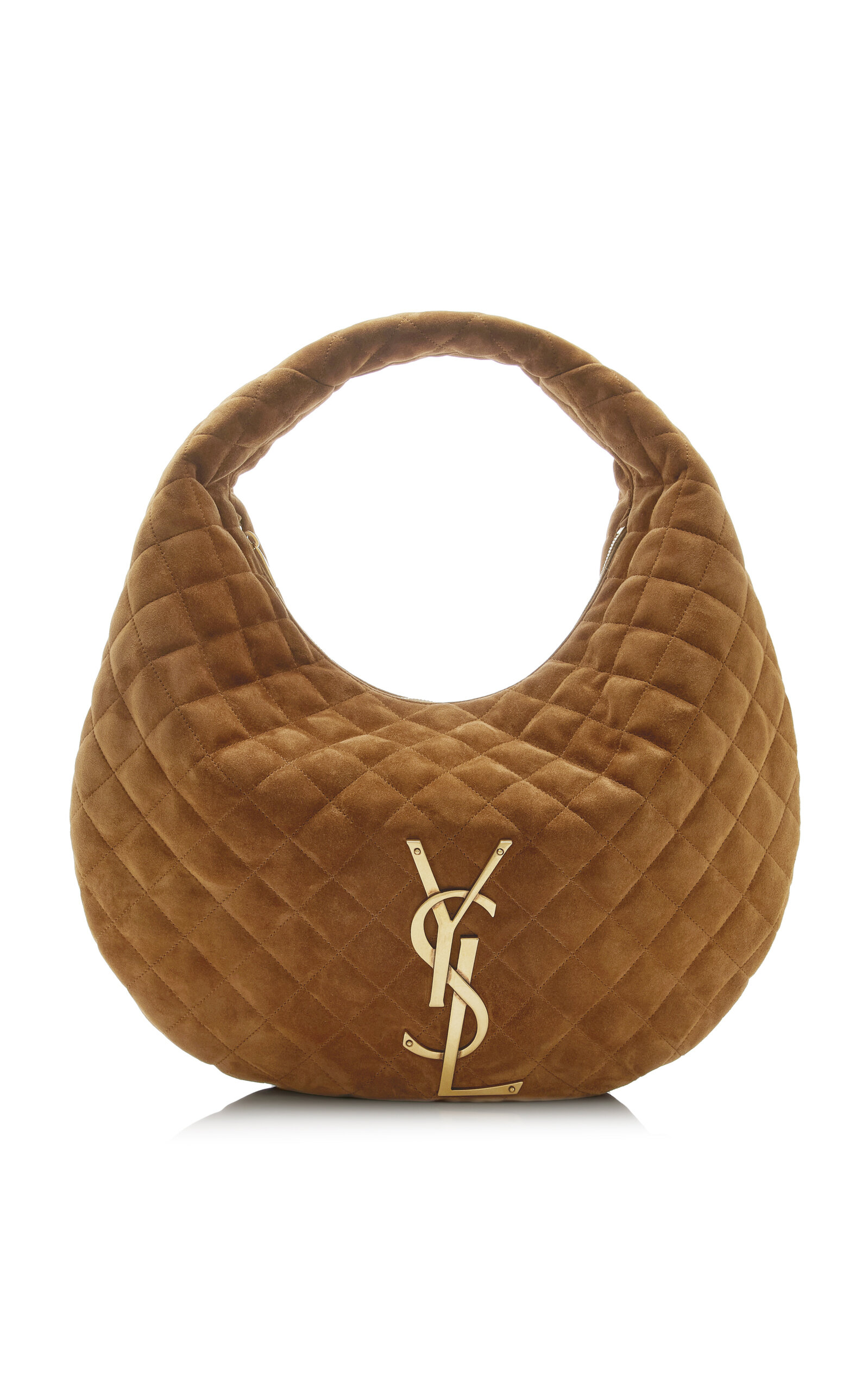Saint Laurent Icare Quilted Suede Hobo Bag