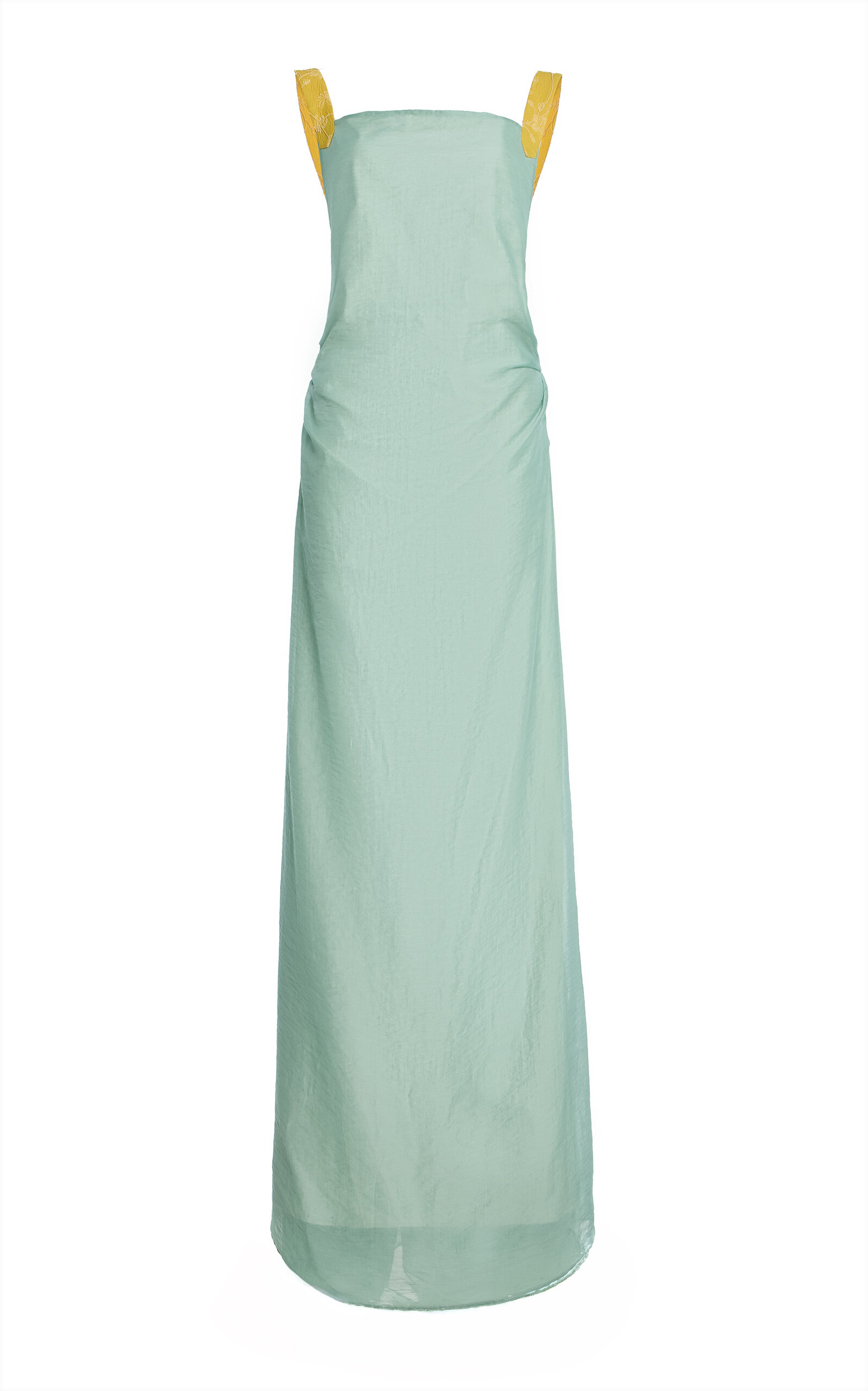 Rosie Assoulin Exclusive Just A Small Gathering Linen-blend Gown In Blue