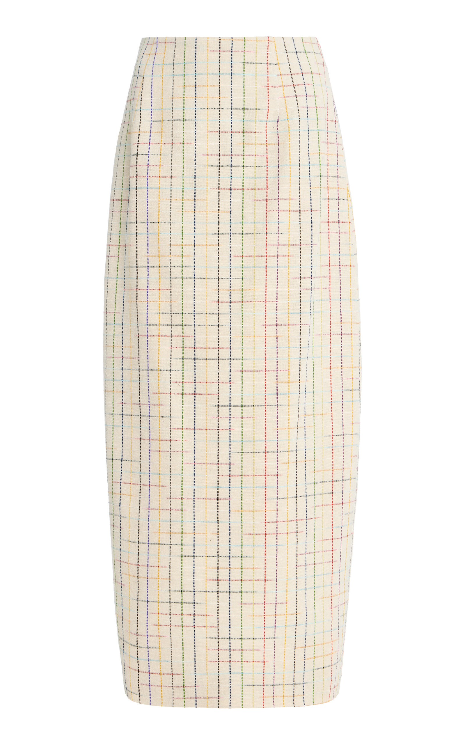 Rosie Assoulin Exclusive Space-dyed Checked Silk Midi Column Skirt In Multi