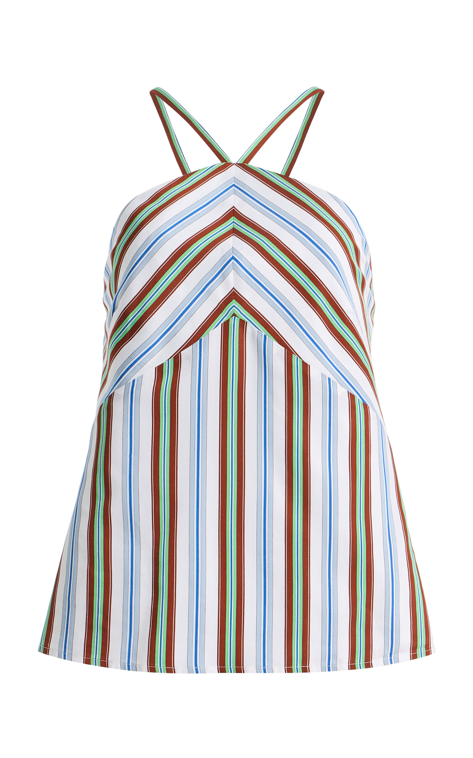 Rosie Assoulin Call Me Maybe Striped Halter Top - Moda Operandi