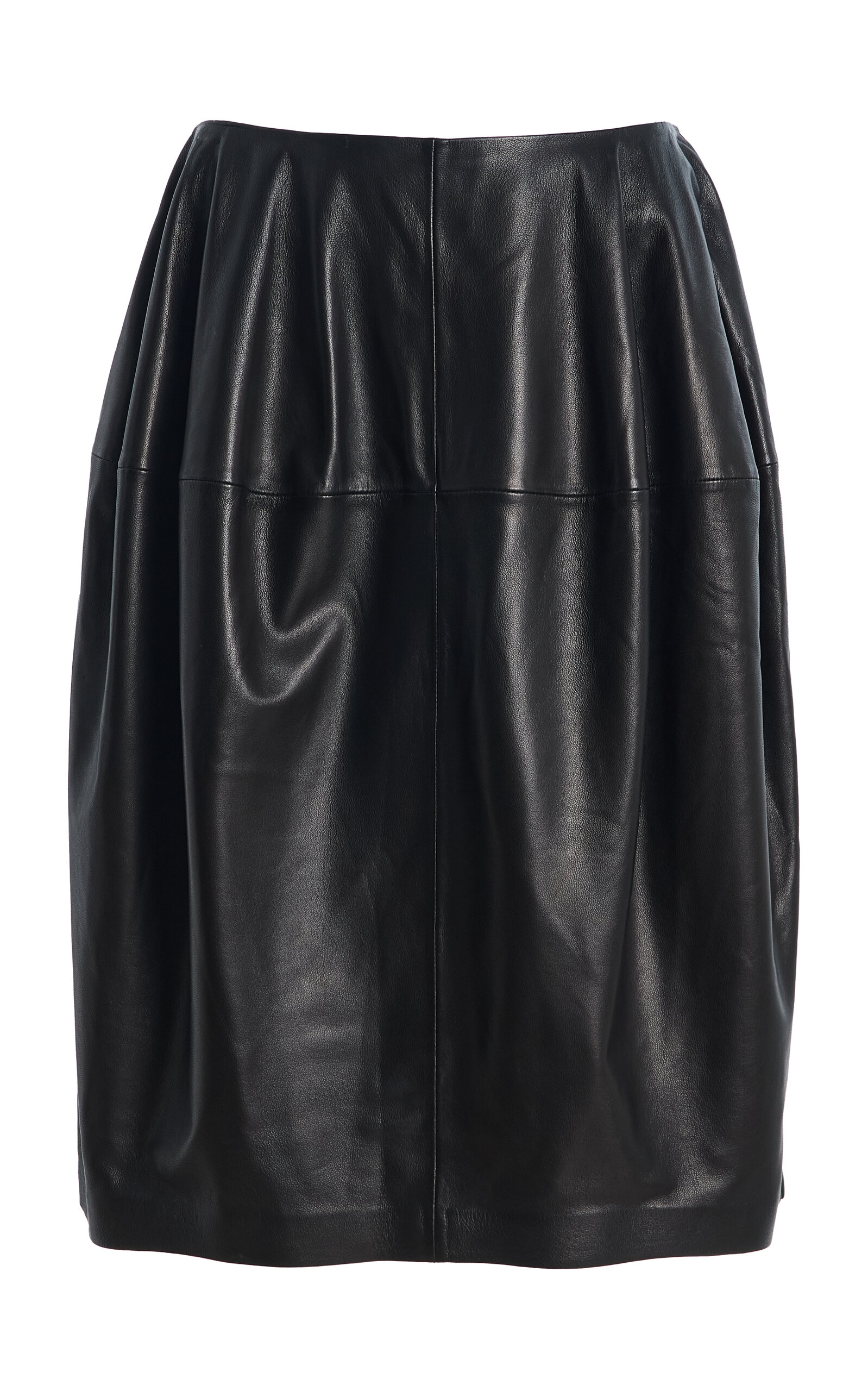 Sculptural Leather Mini Skirt