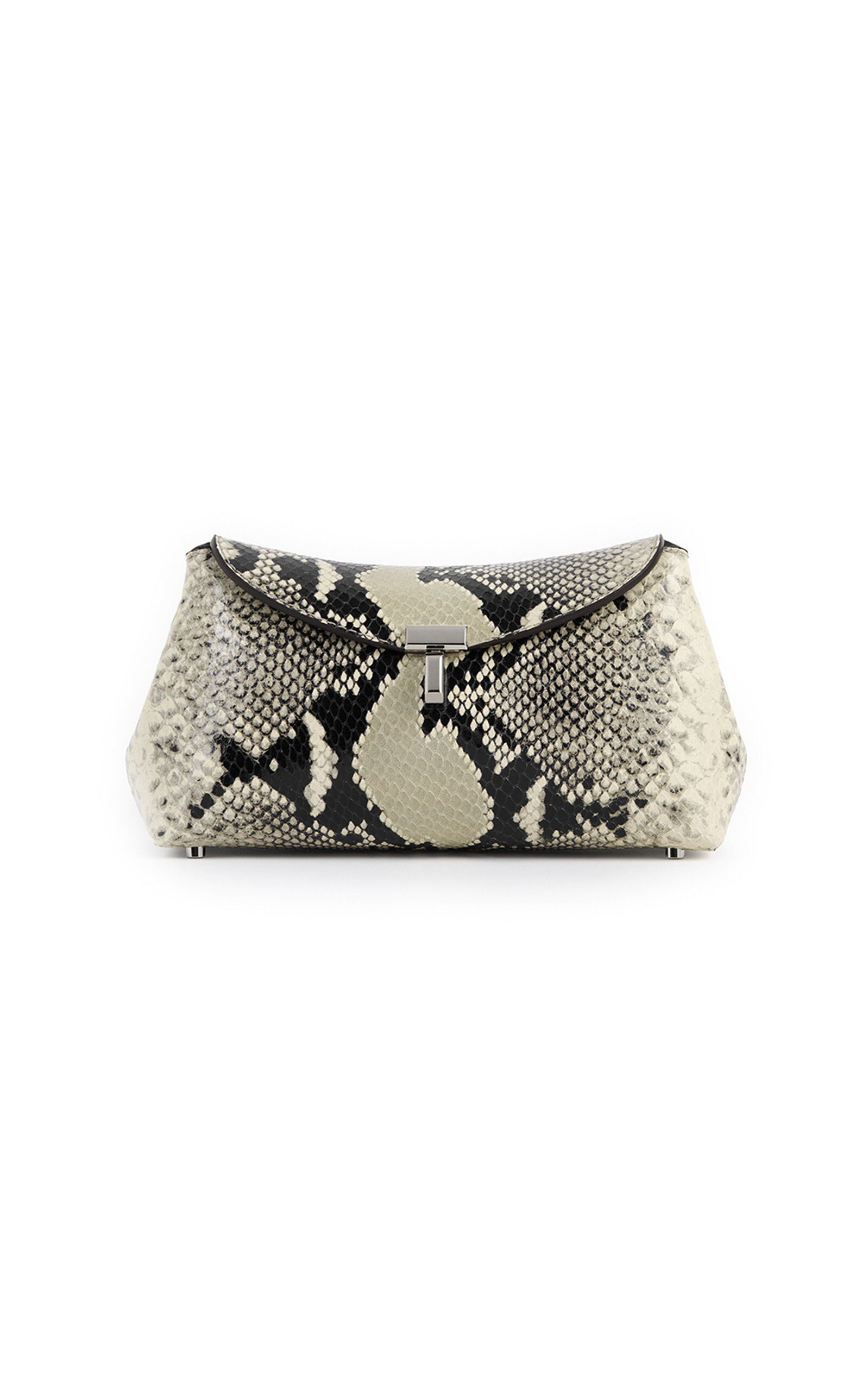 Toteme - Mini T-Lock Python-Embossed Leather Clutch - Python - OS - Moda Operandi