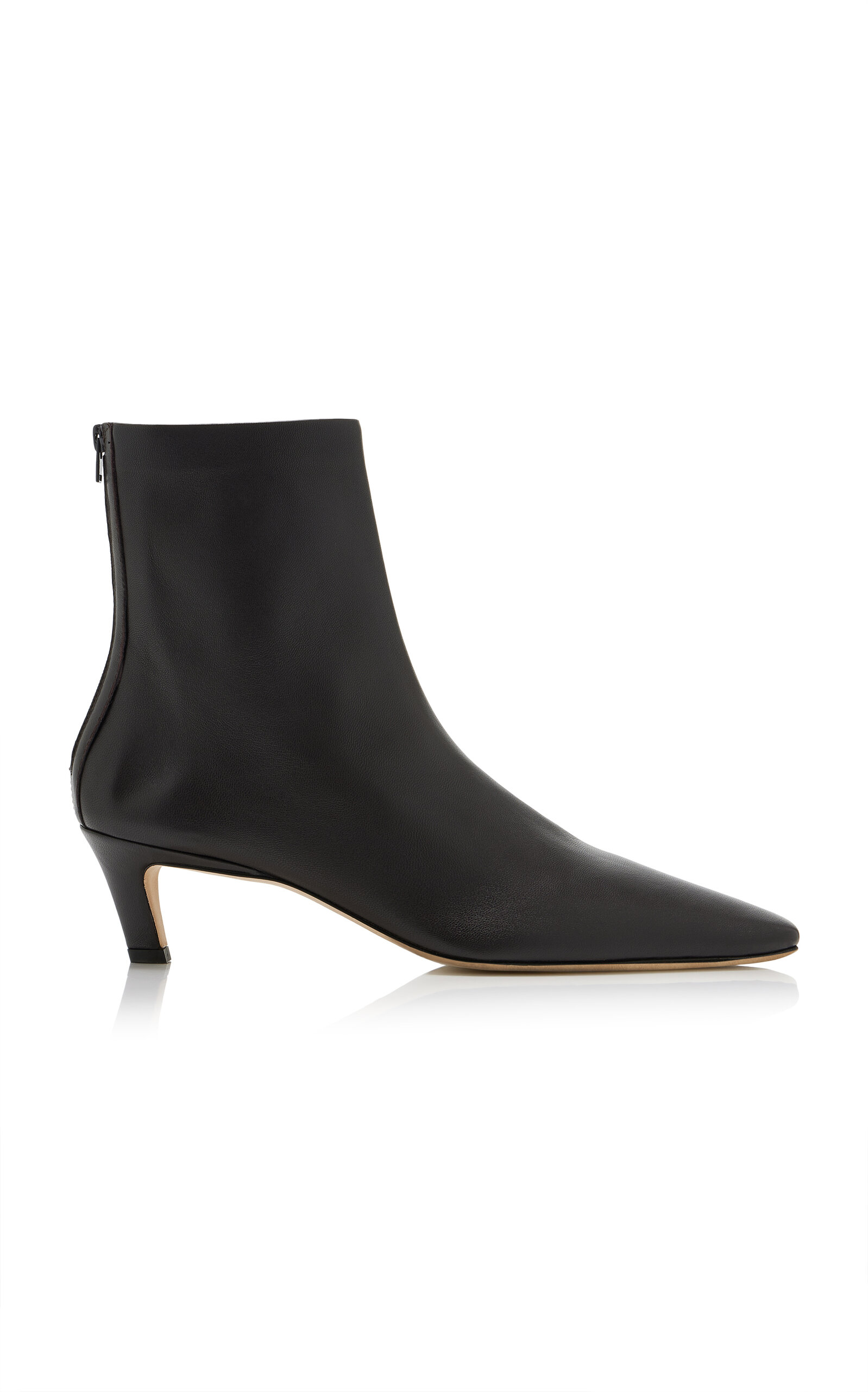 Toteme Mid-Heel Leather Ankle Boots - Moda Operandi