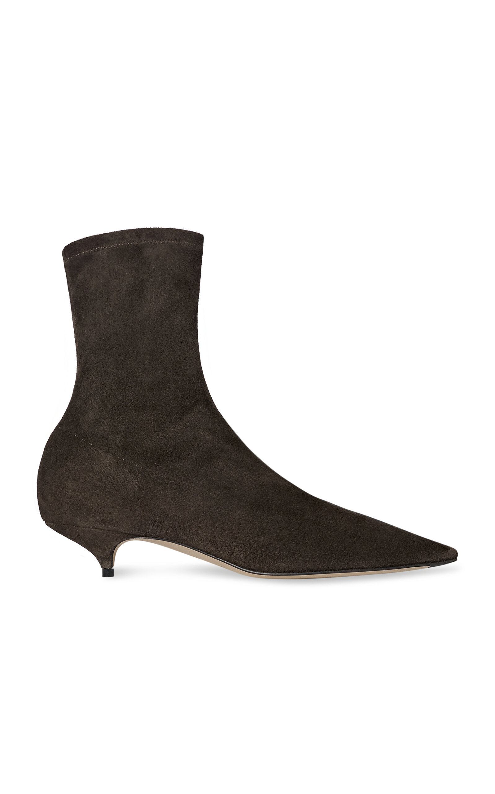 The Row Liisa Kitten Suede Booties - Moda Operandi