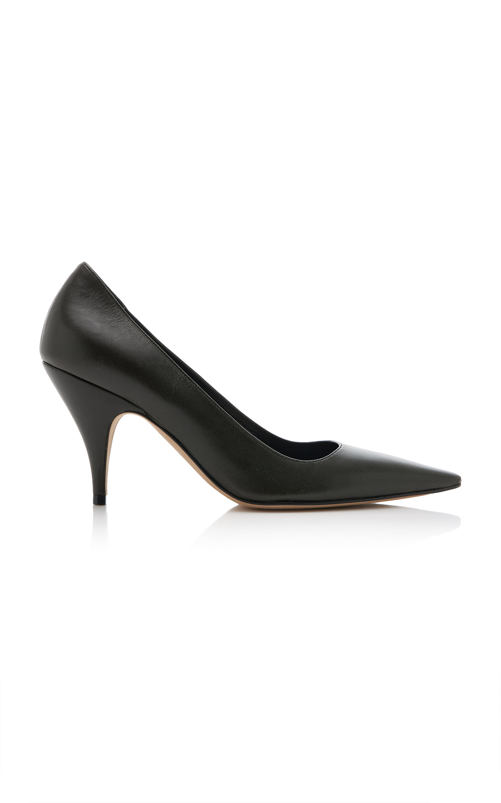 The Row Liisa Three Leather Pumps In Green