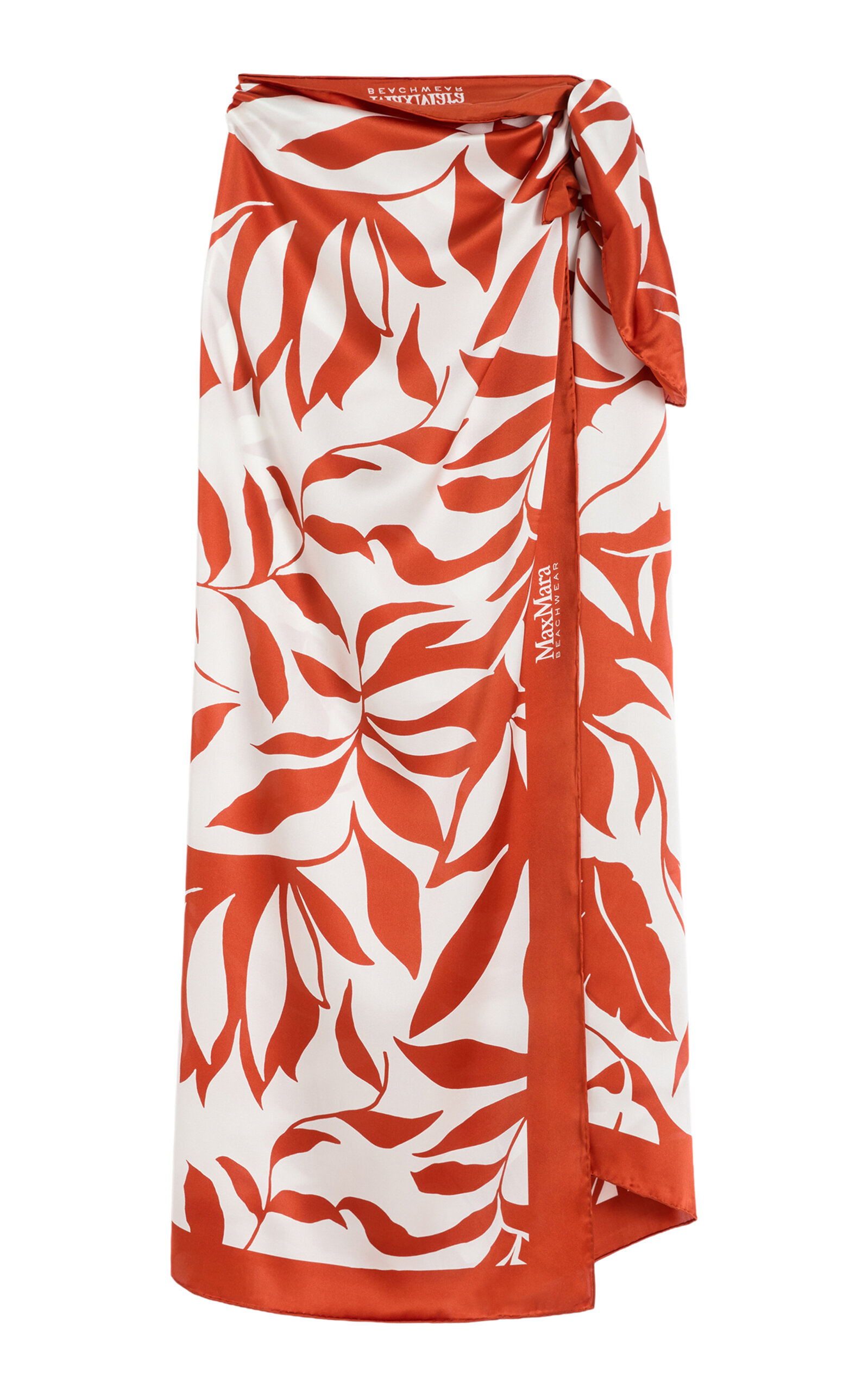 Max Mara Silk Shawl In Coral