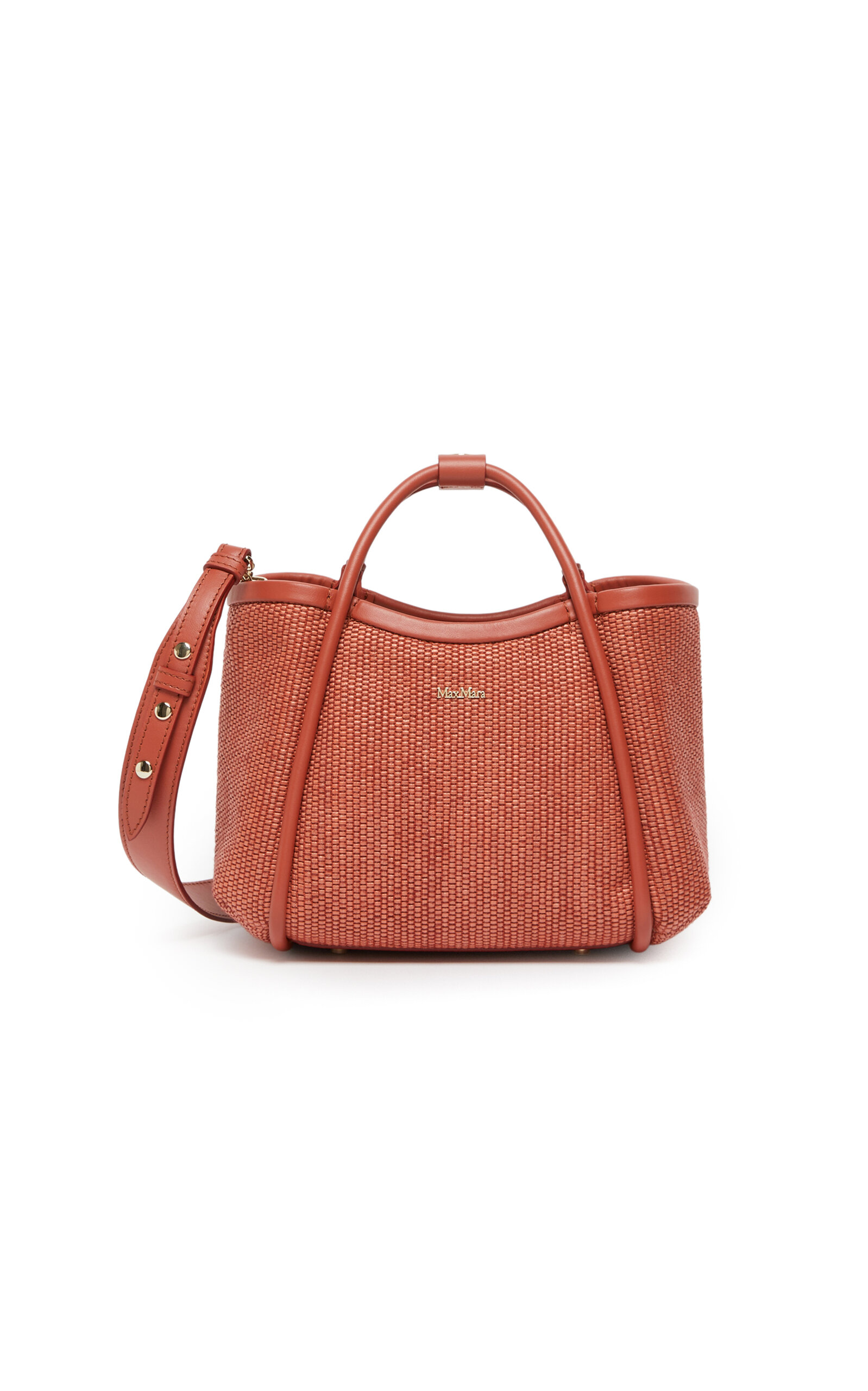 Max Mara Raffia-Effect Cotton-Blend Basketweave Marine Mini Bag - Moda Operandi