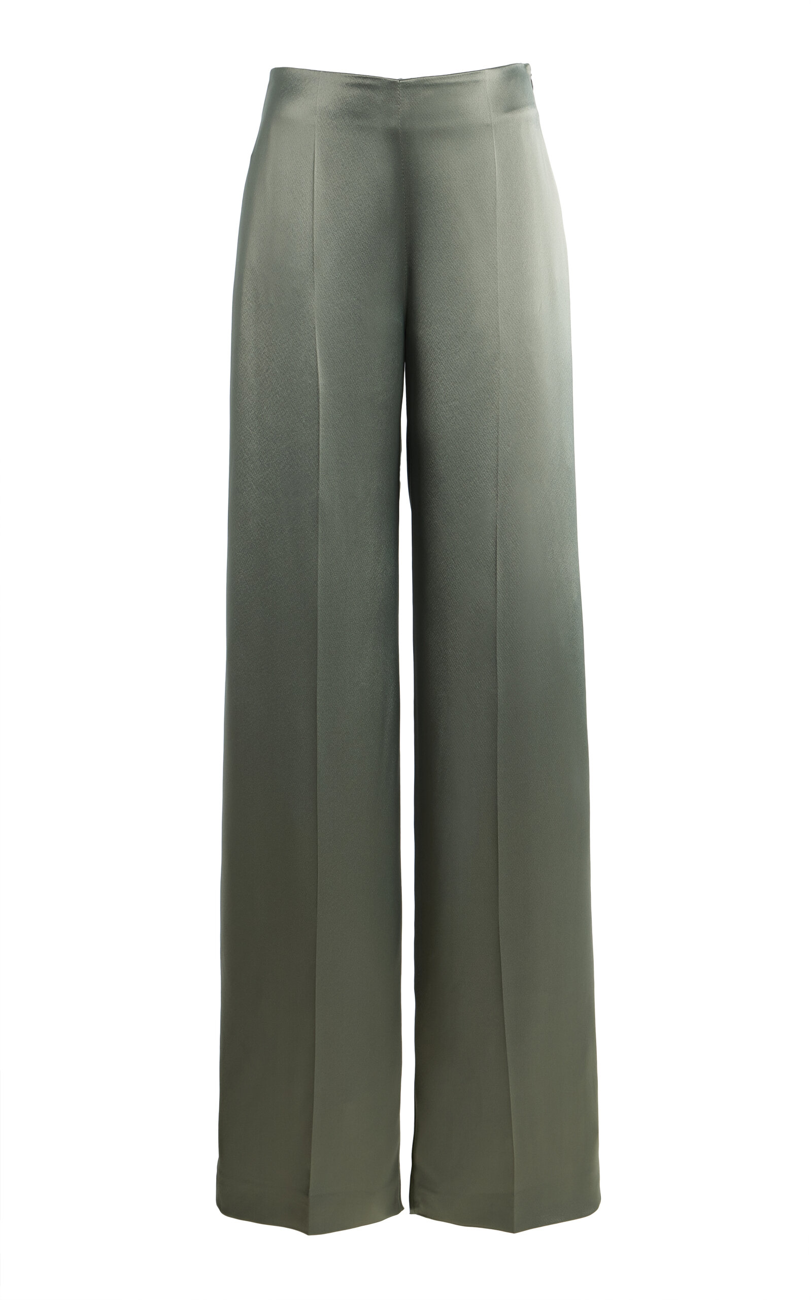 SEV - Wide-Leg Satin Pants - Olive - FR 36 - Moda Operandi