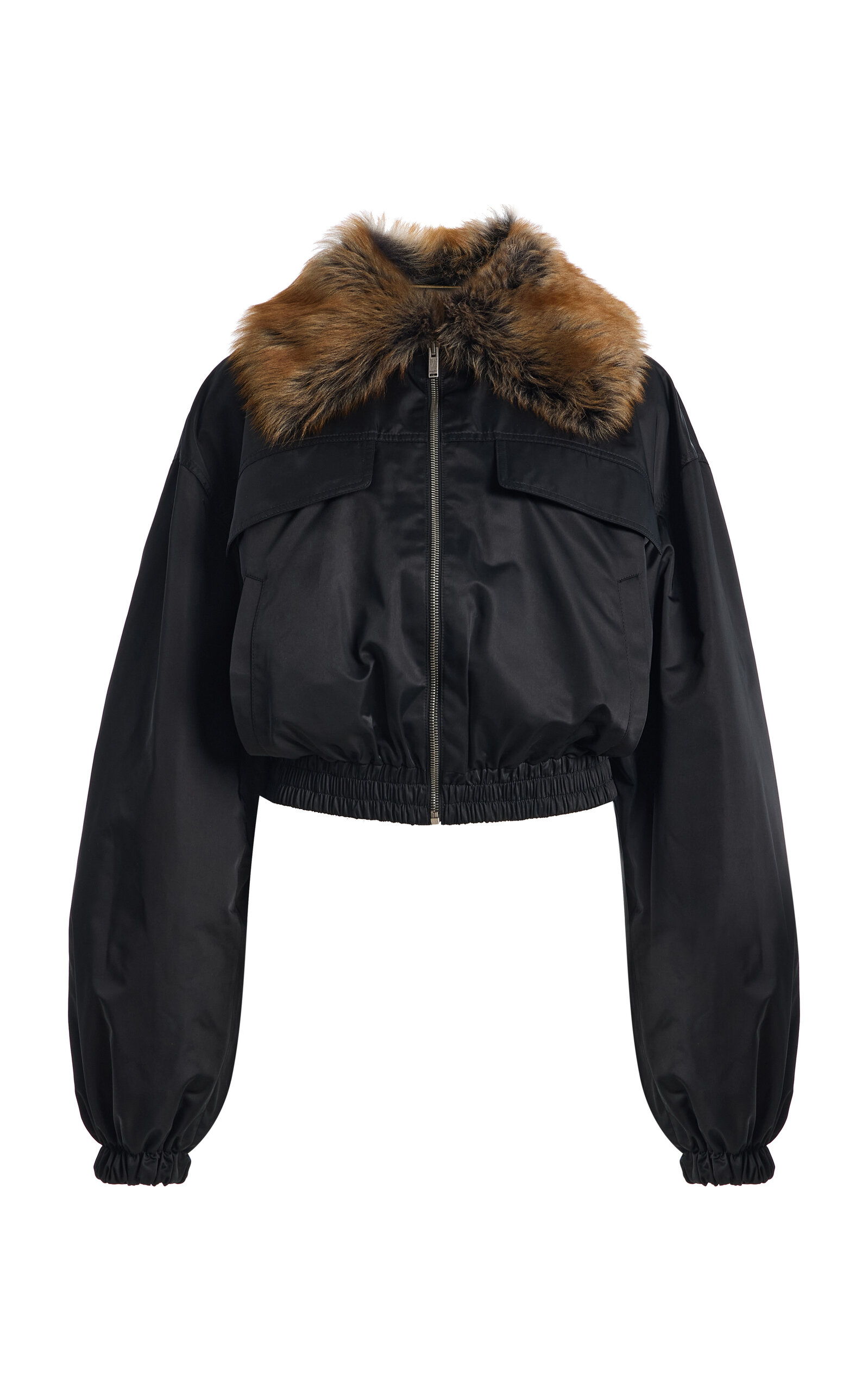 Saint Laurent Convertible Shearling Collar Jacket - Moda Operandi