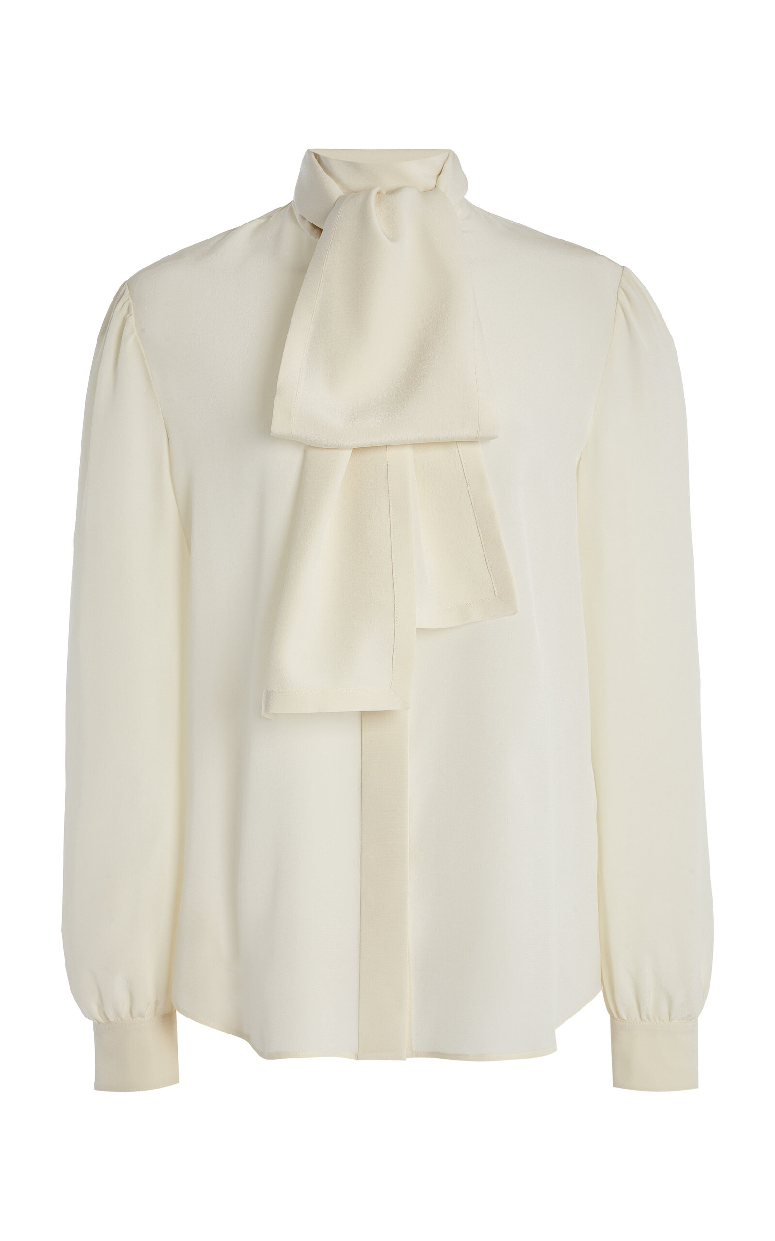 Saint Laurent Lavaliere Bow Silk Top - Moda Operandi