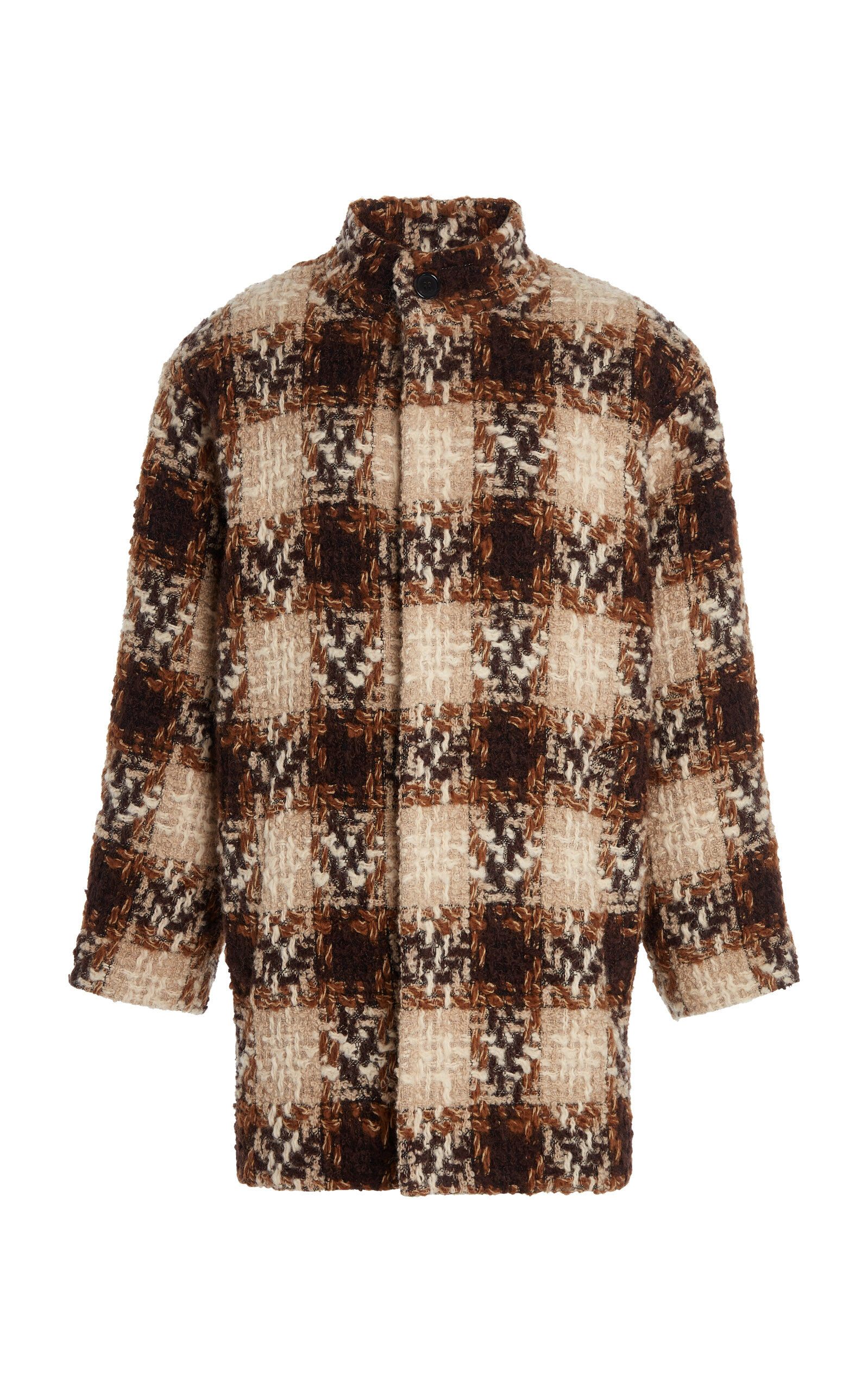 Saint Laurent Tweed Wool-Blend Coat - Moda Operandi