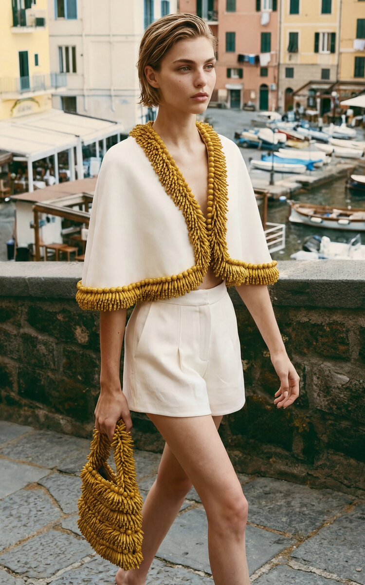 Alexis Tyrenna Trimmed Cape