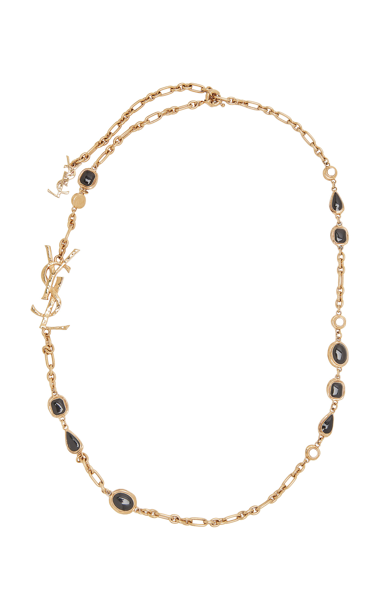 Saint Laurent - YSL Cabochons Sautoire Necklace - Gold - OS - Moda Operandi - Gifts For Her