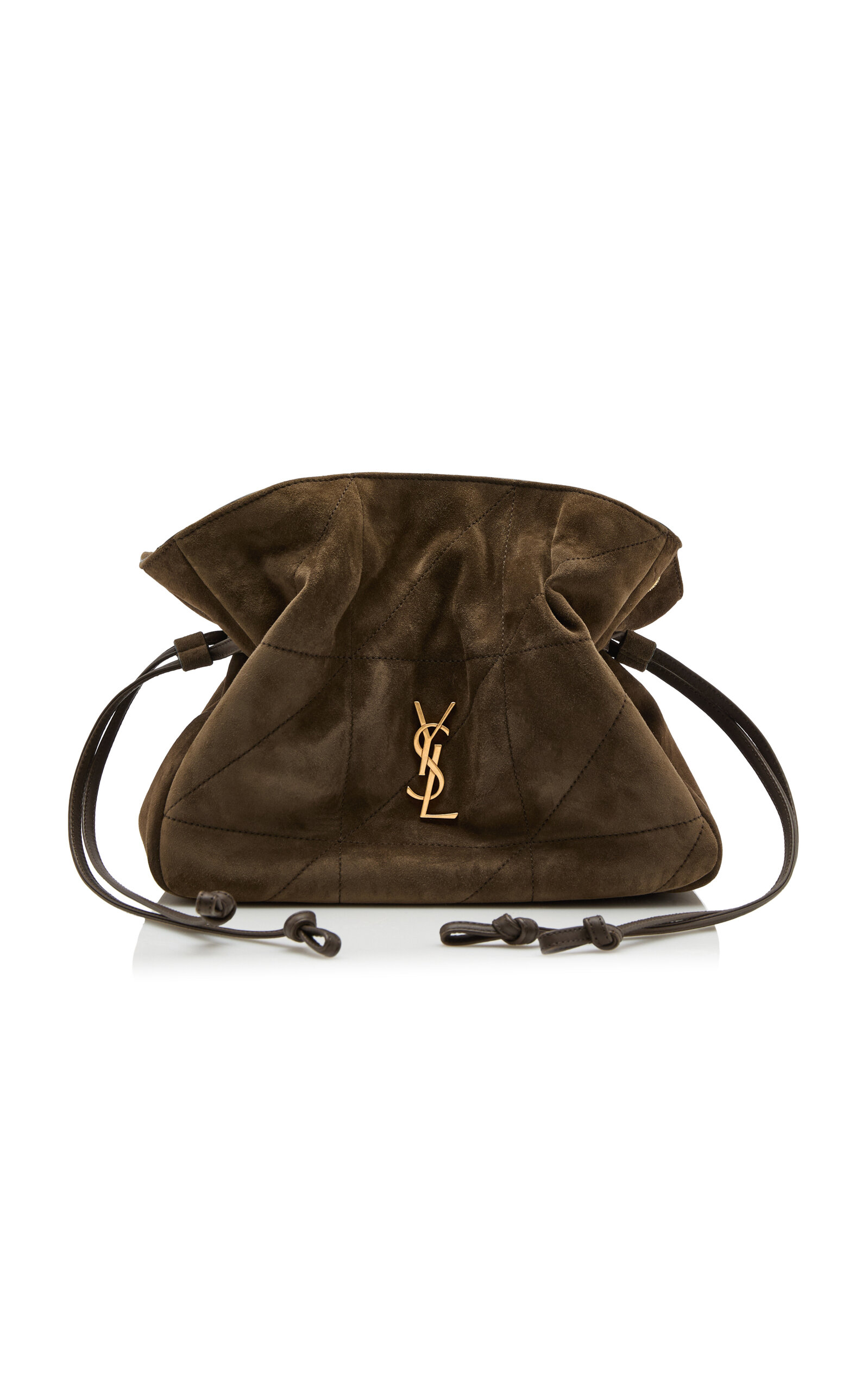 Saint Laurent Jamie Suede-Satin Shoulder Pouch - Moda Operandi