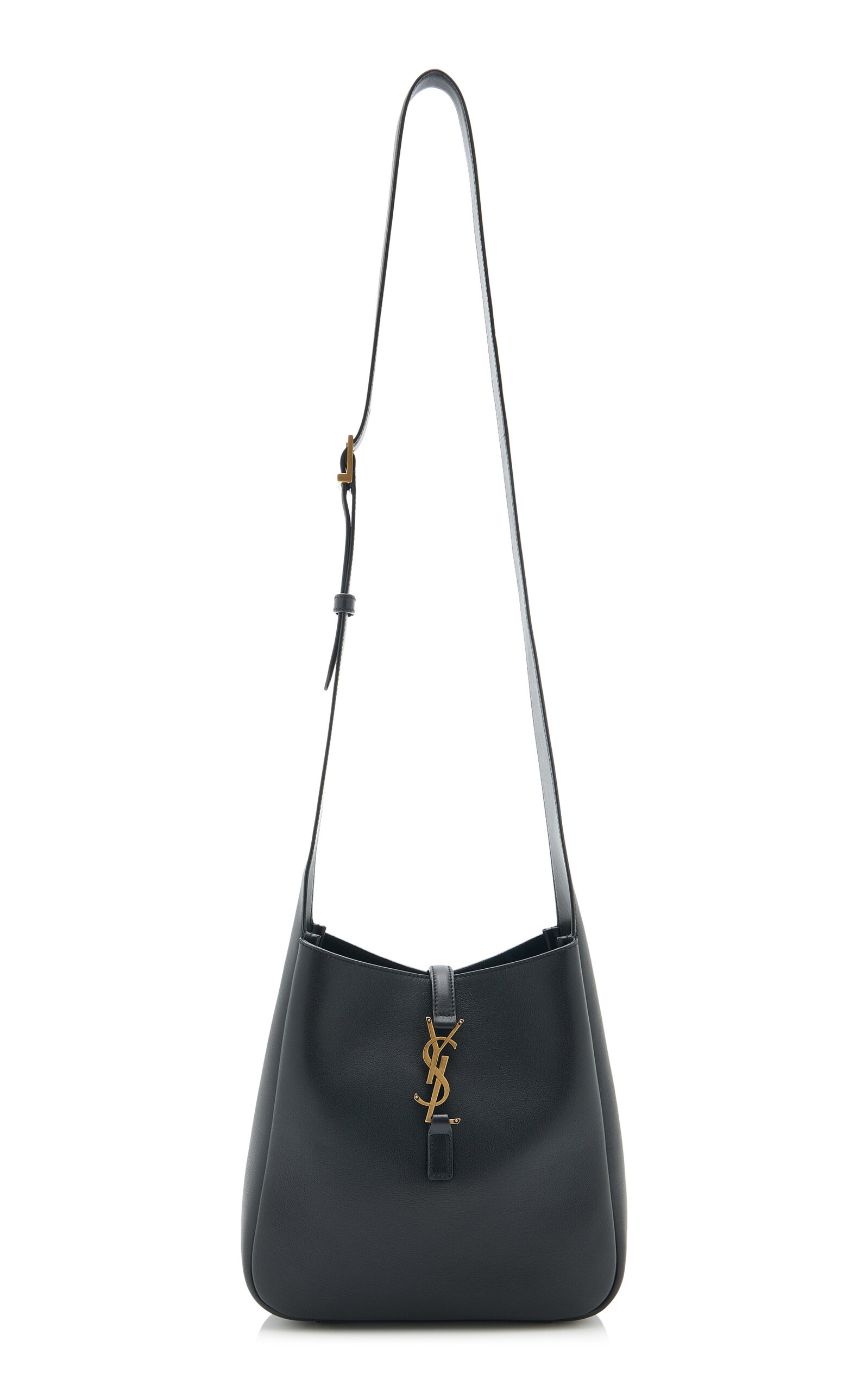 Saint Laurent - Le 5 A 7 Leather Crossbody Bag - Black - OS - Moda Operandi