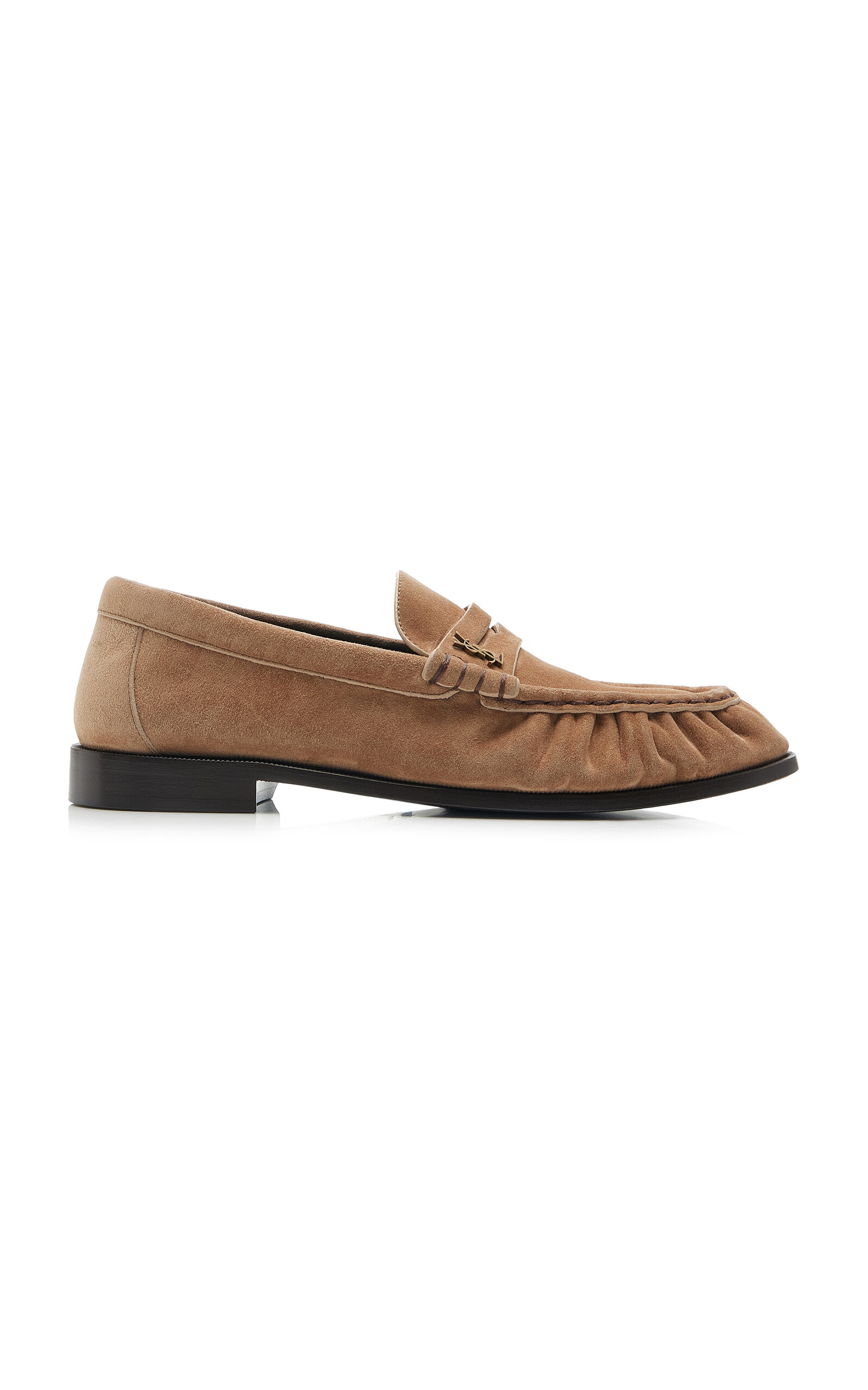 Saint Laurent Velvet Le Loafer In Brown