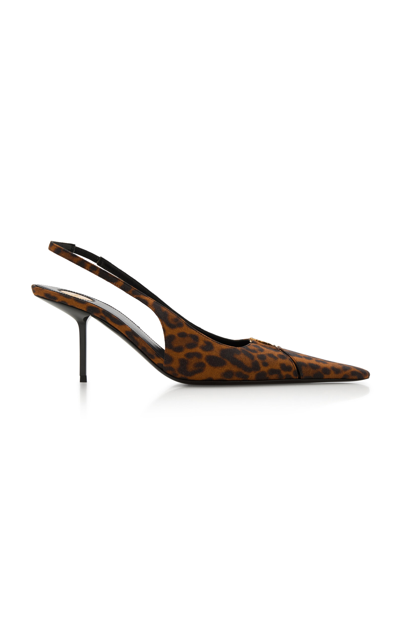 Saint Laurent Babylone 75 Slingback Pumps In Brown