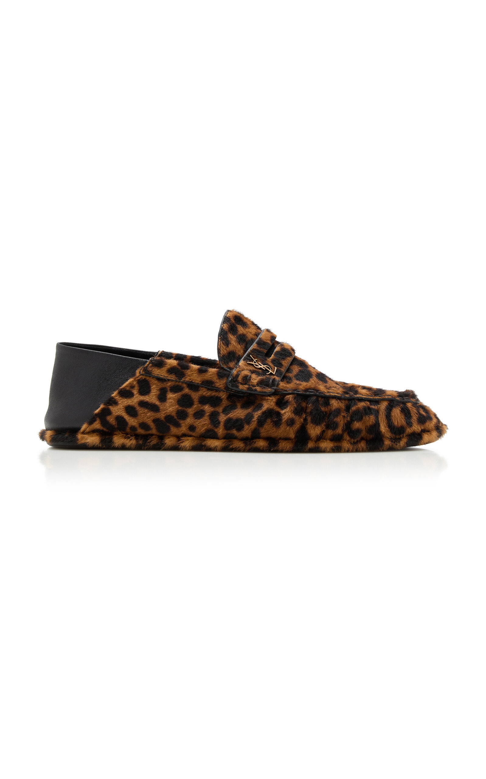 Saint Laurent Le Loafer Foldable Moccasins In Animal Print