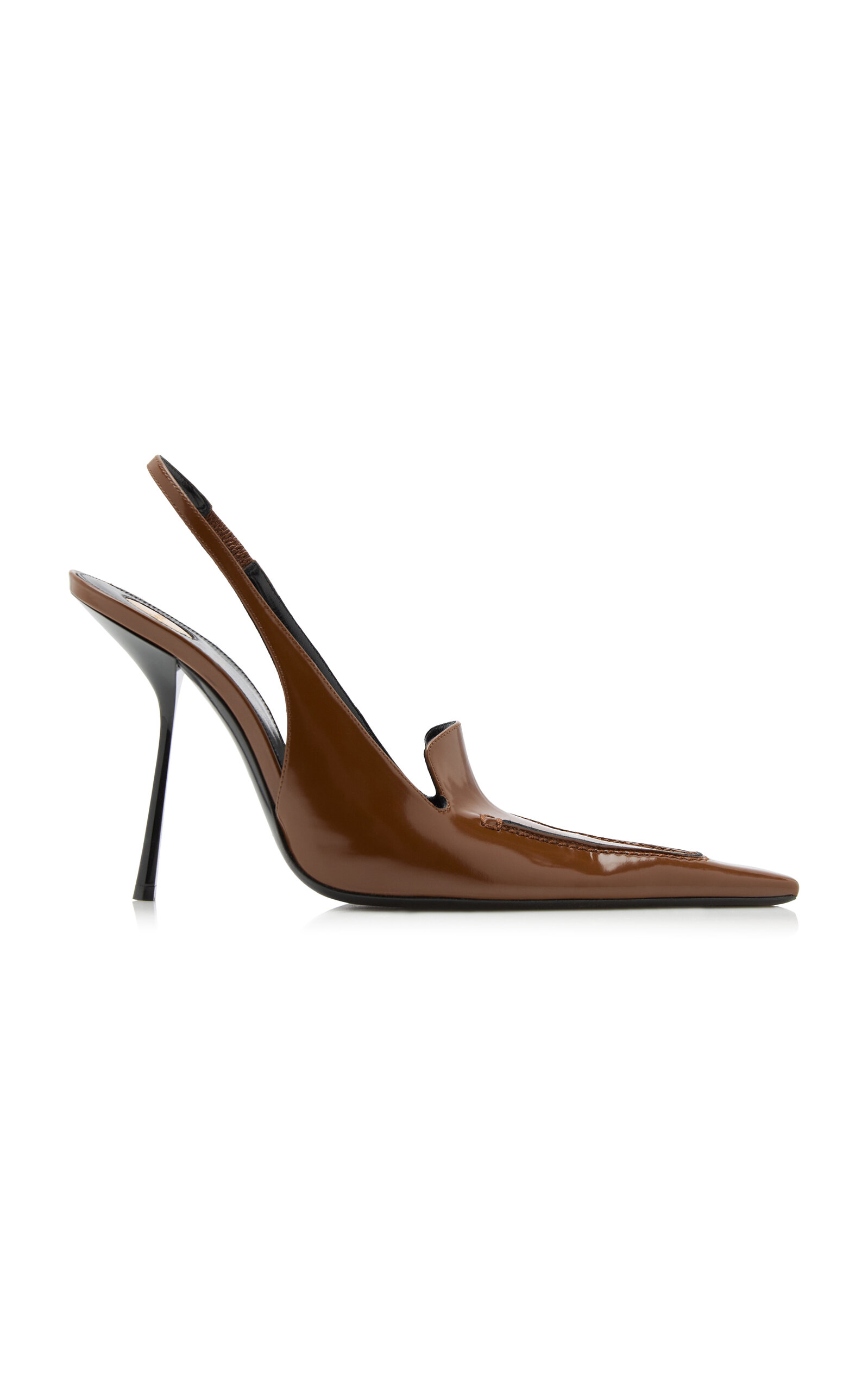 Saint Laurent Voltaire 110 Slingback Pumps In Brown