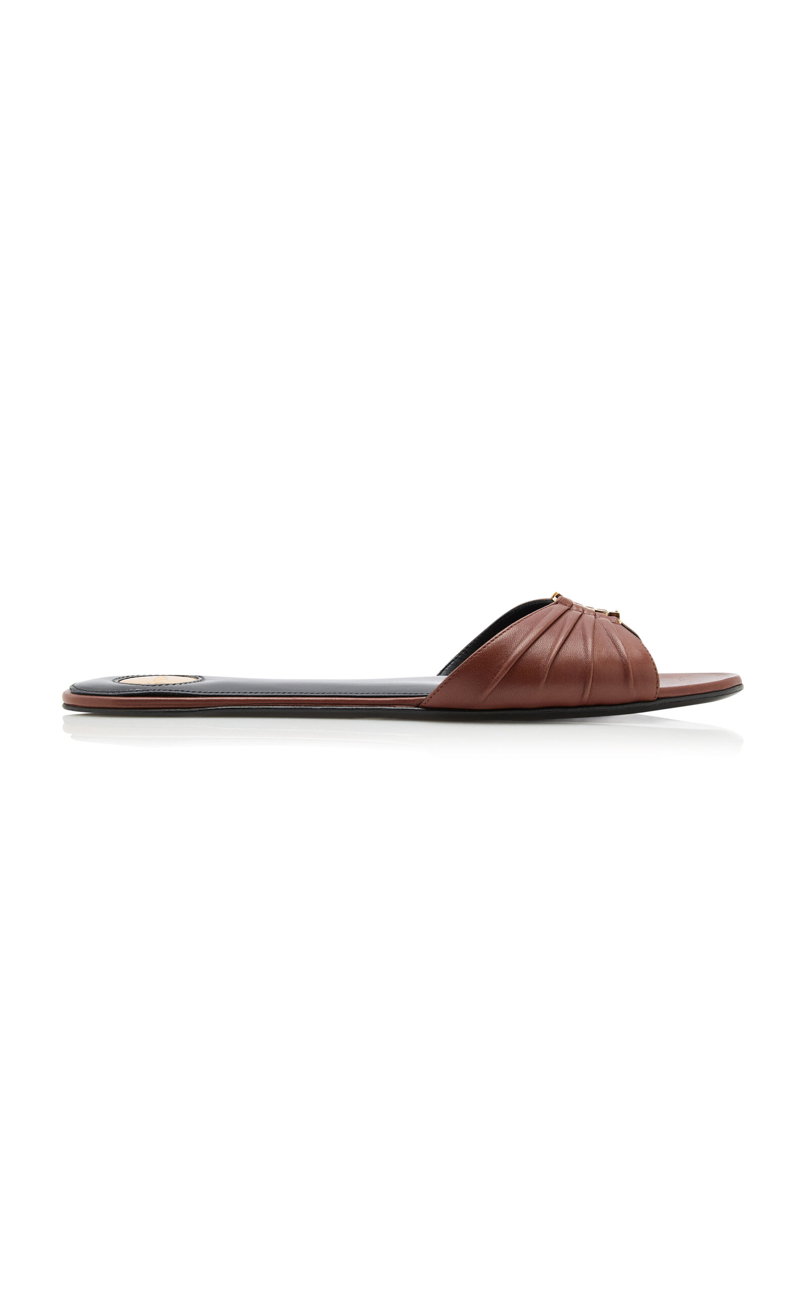 Saint Laurent Babylone 00 Slide Sandals In Brown