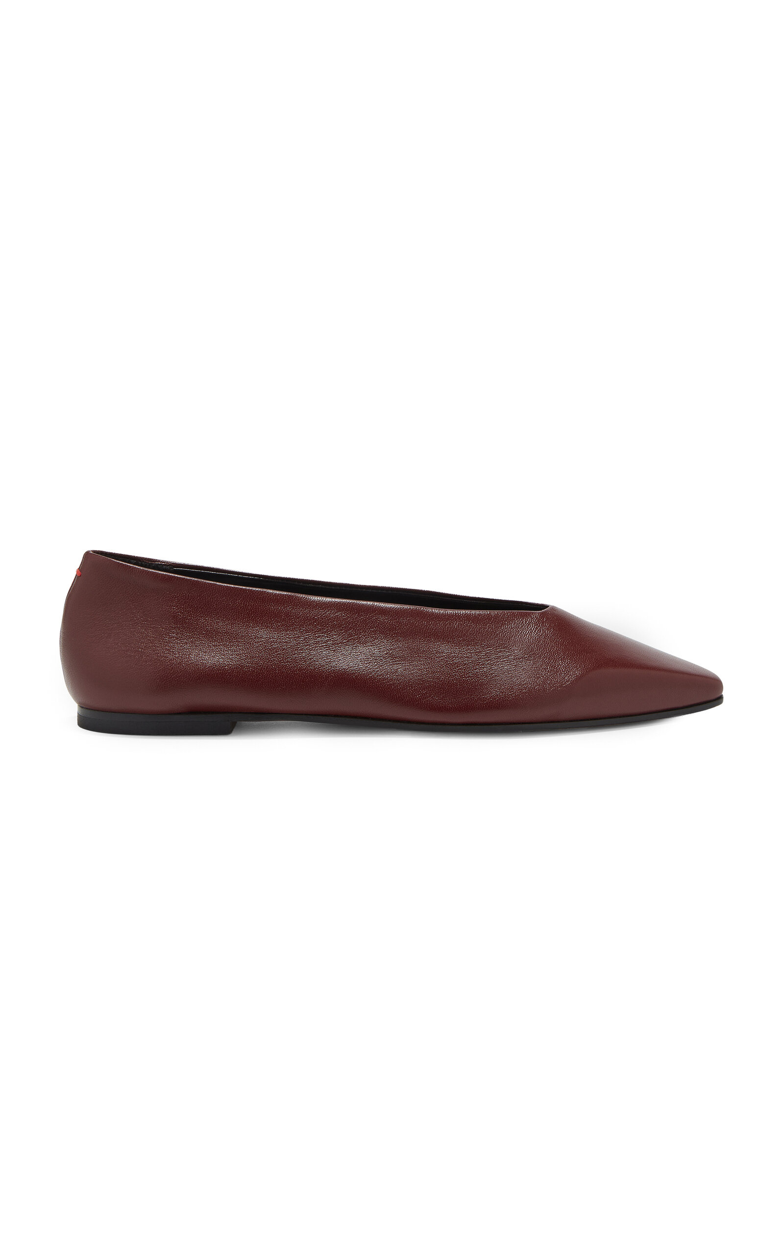 Aeyde - Betty Leather Ballet Flats - Burgundy - IT 41 - Moda Operandi