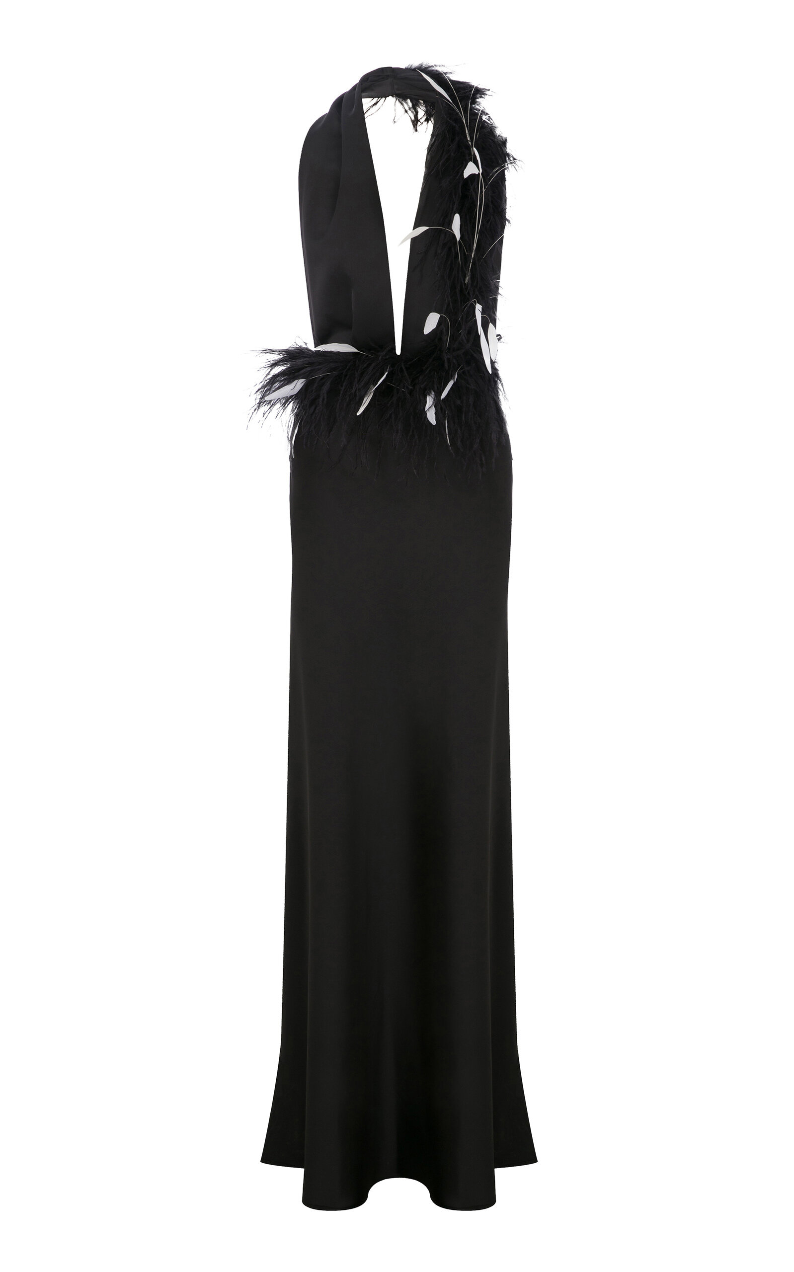 ILA THE BRAND Carey Feathered Maxi Dress  Moda Operandi