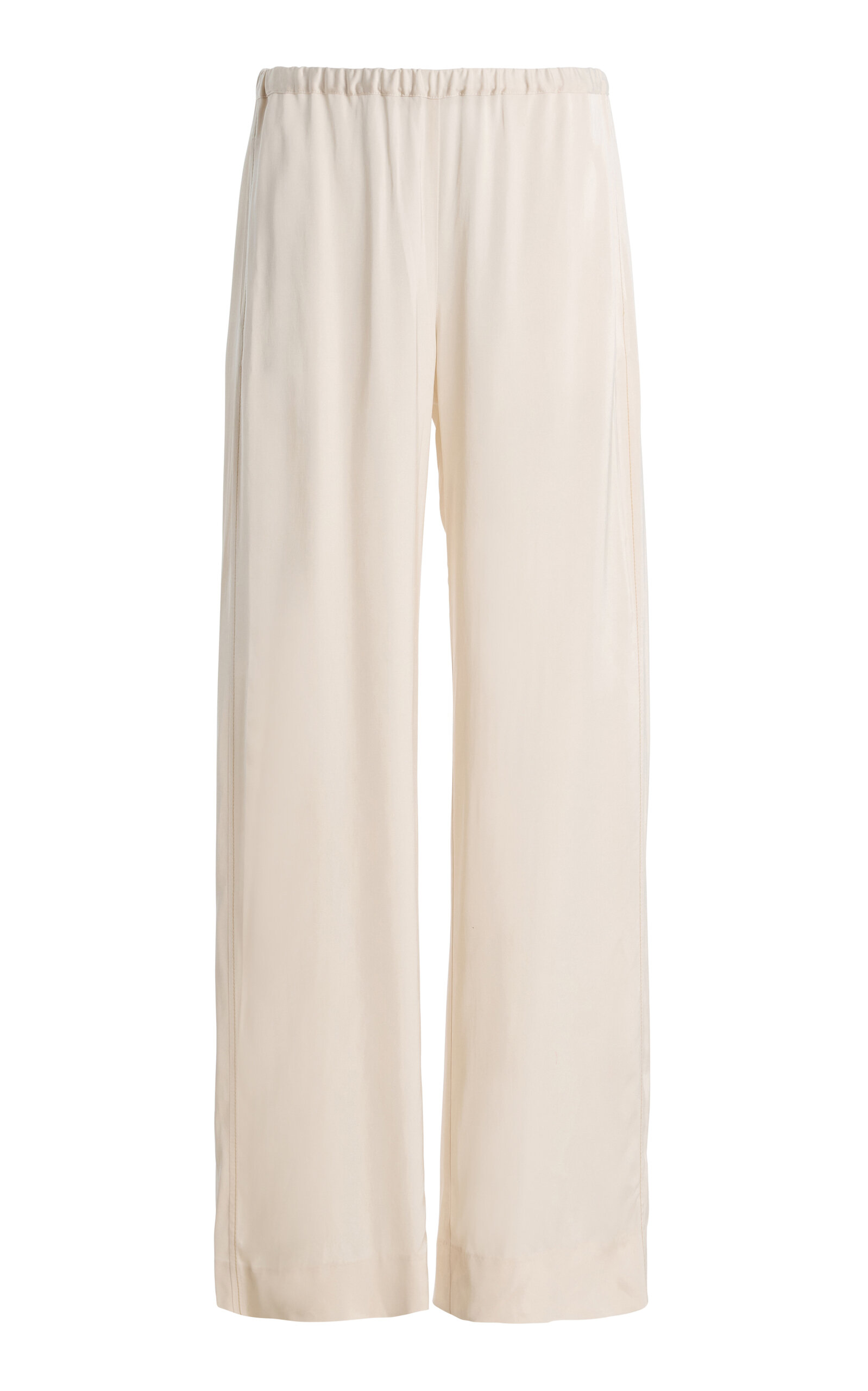 House Of Dagmar Silk Wide-leg Pants In White