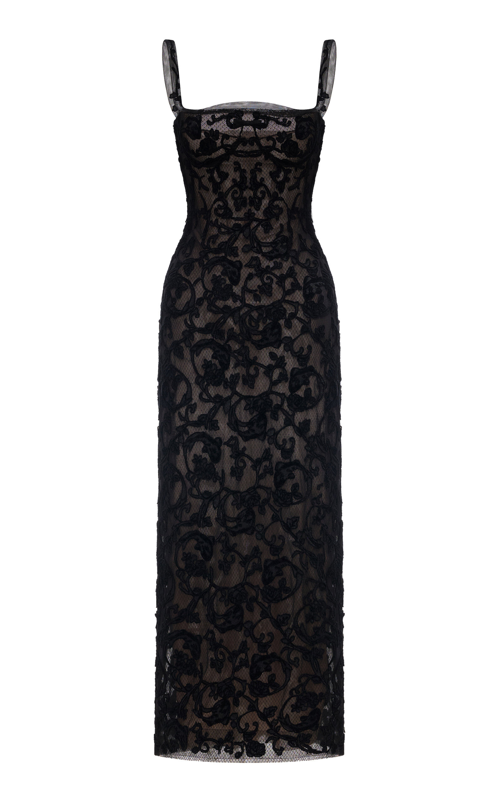 MONTSAND Straight-Neck Bodice Midi Dress | Thumbnail 2