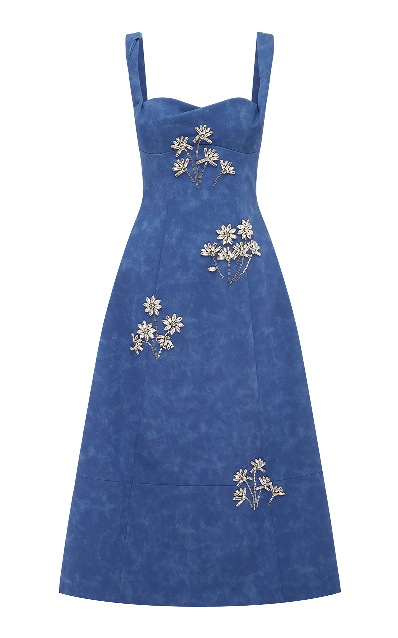 Leo Lin Beatrice  Embellished Vegan Suede Midi Dress - Moda Operandi