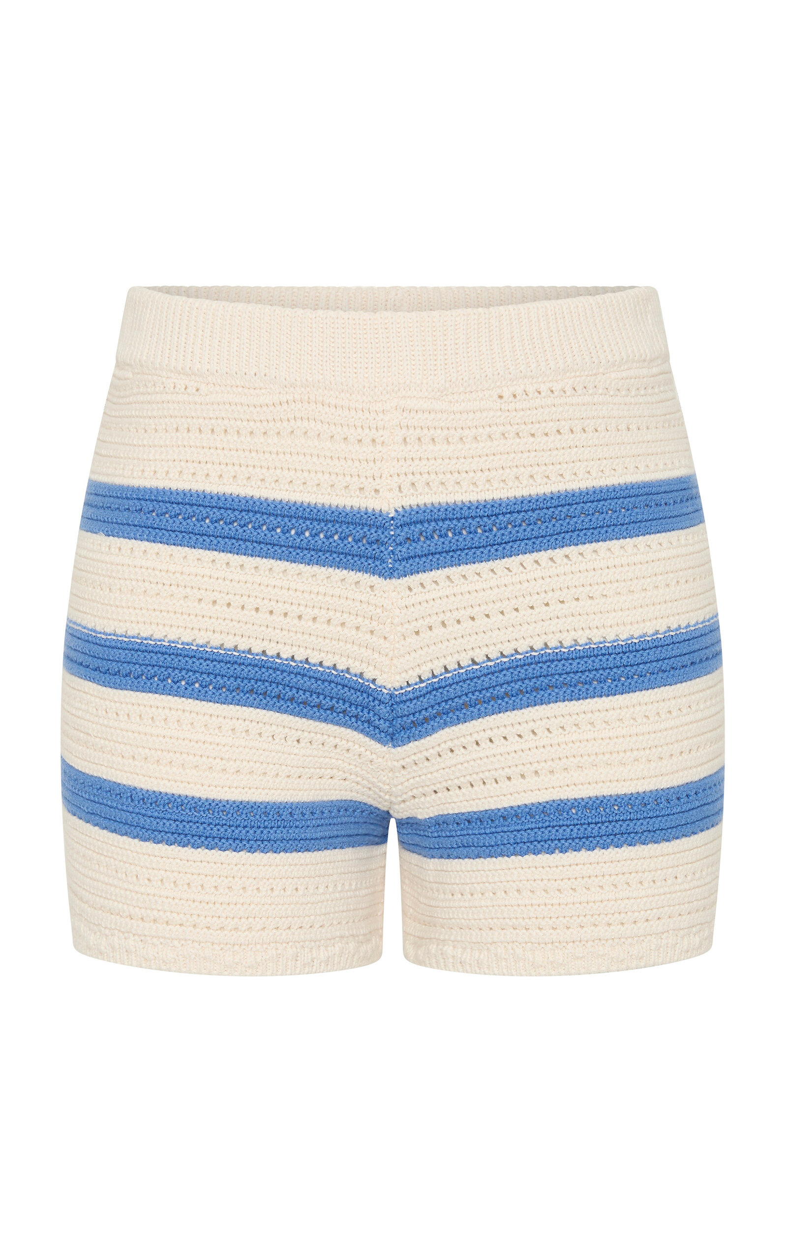 ROAME Manon Striped Cotton Knit Short - Moda Operandi