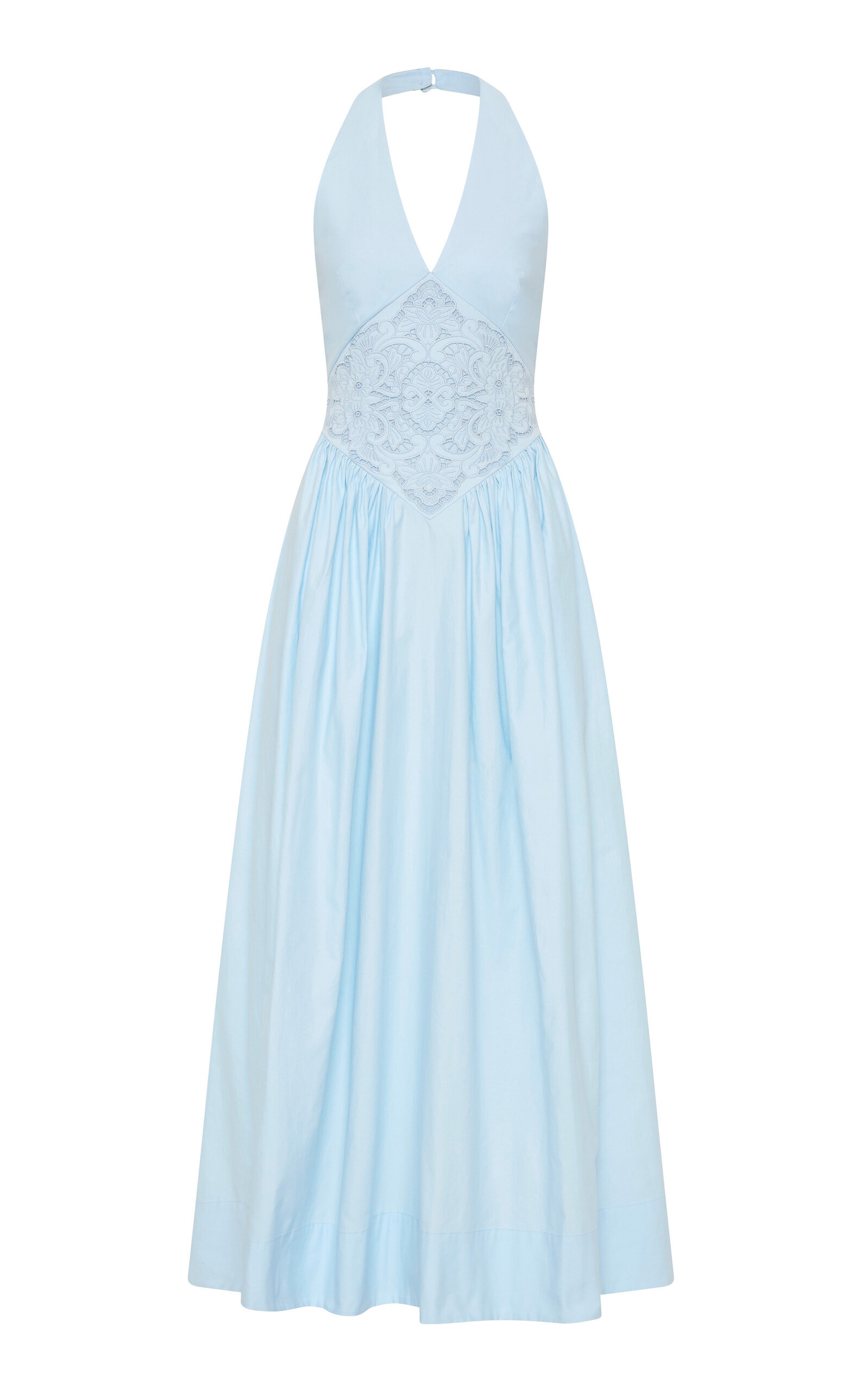 ROAME Maddie Broderie Anglaise Cotton Halter Maxi Dress | Thumbnail 2