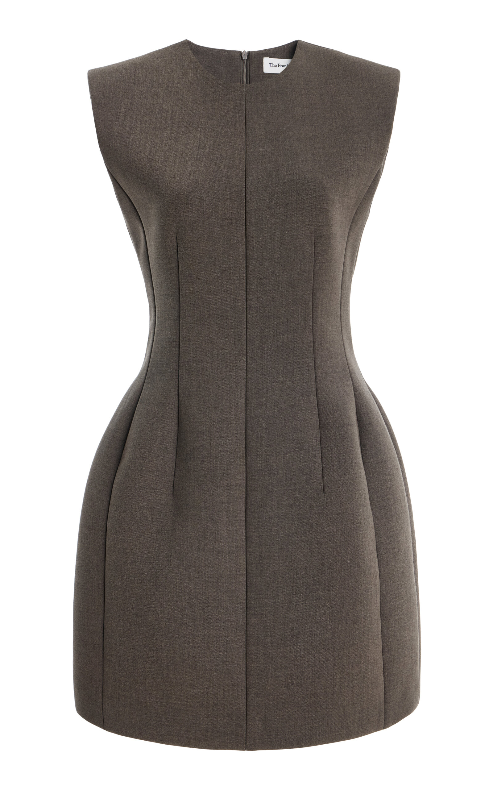 The Frankie Shop - Bryn Cinched Crepe Mini Dress - Grey - XS - Moda Operandi