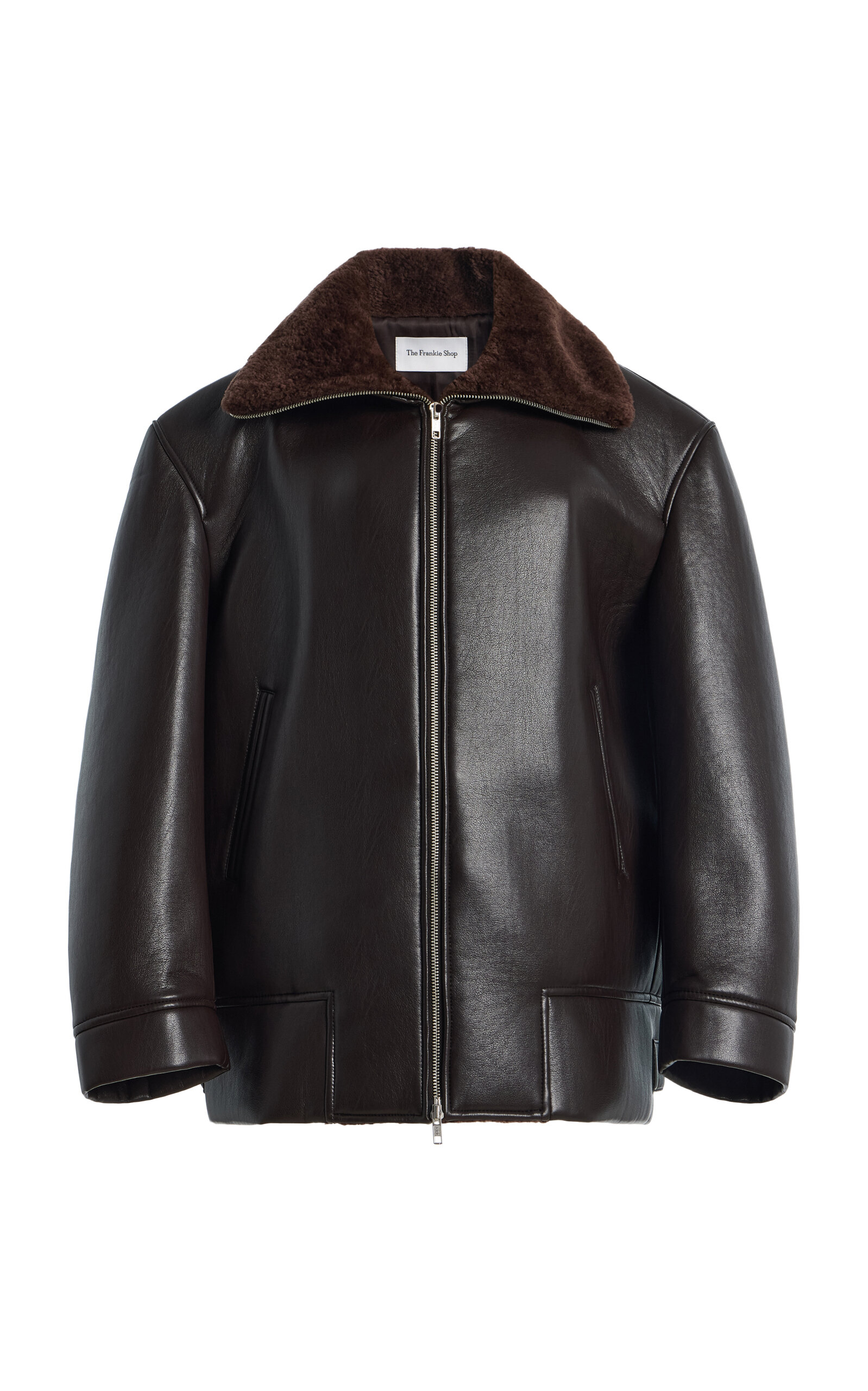 The Frankie Shop - Aspen Faux Leather Jacket - Brown - XS - Moda Operandi