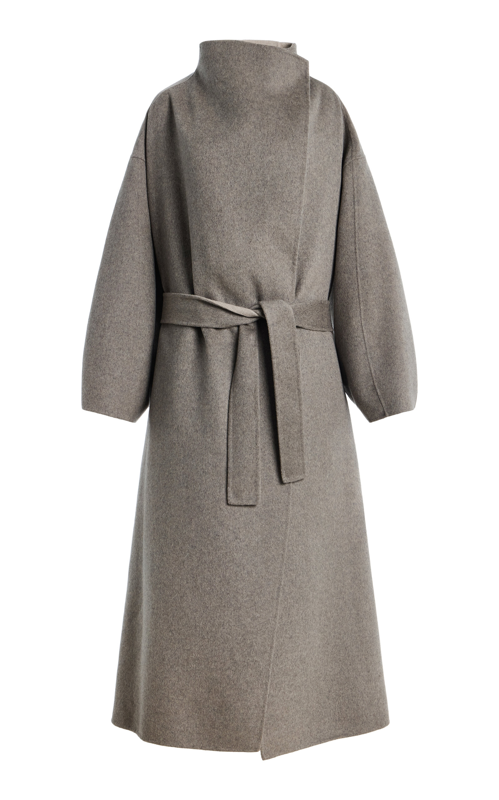 The Frankie Shop - Leroy Reversible Funnel-Neck Wool-Blend Coat - Neutral - XS - Moda Operandi
