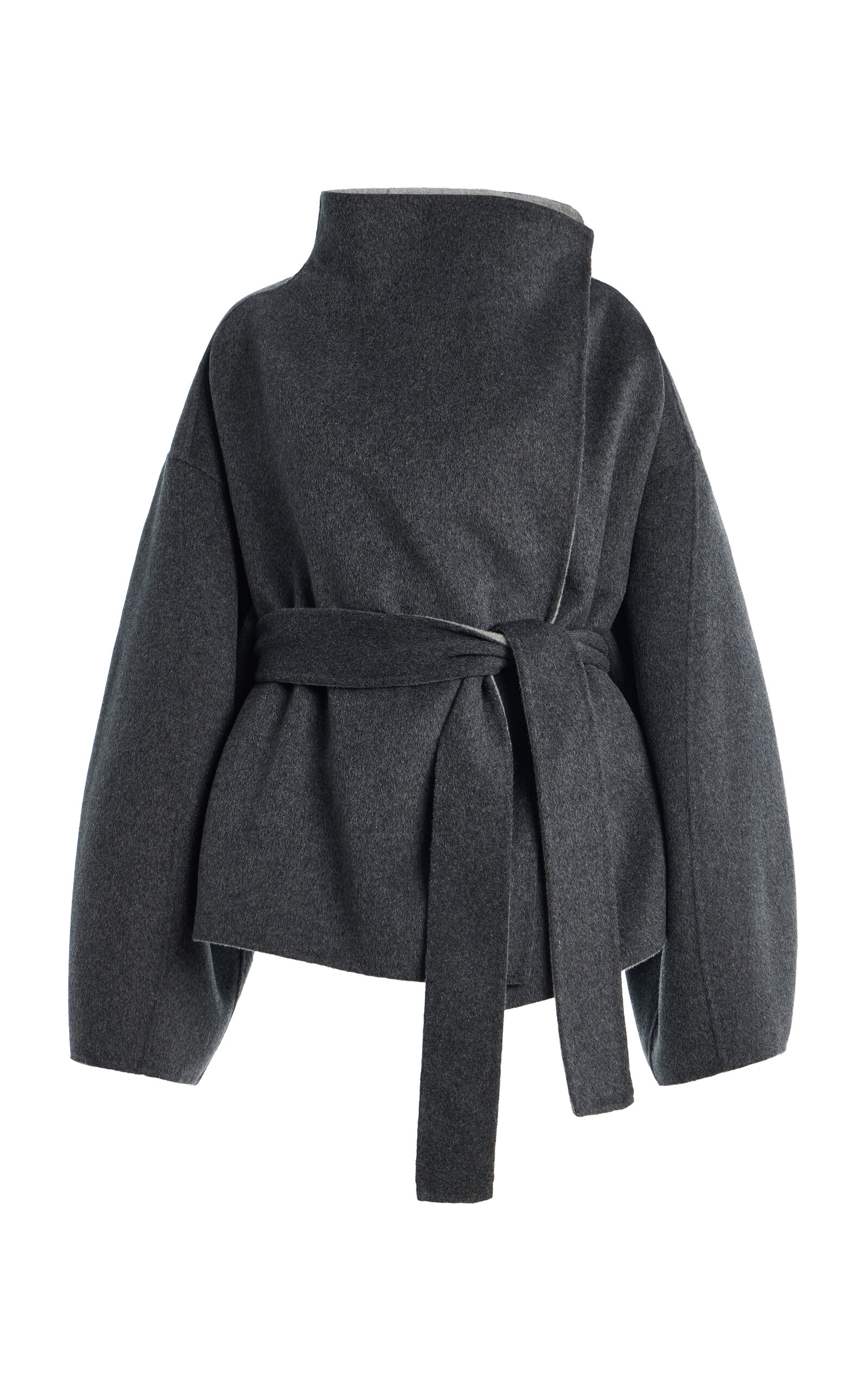 The Frankie Shop - Onelle Reversible Wool-Blend Short Coat - Grey - S - Moda Operandi