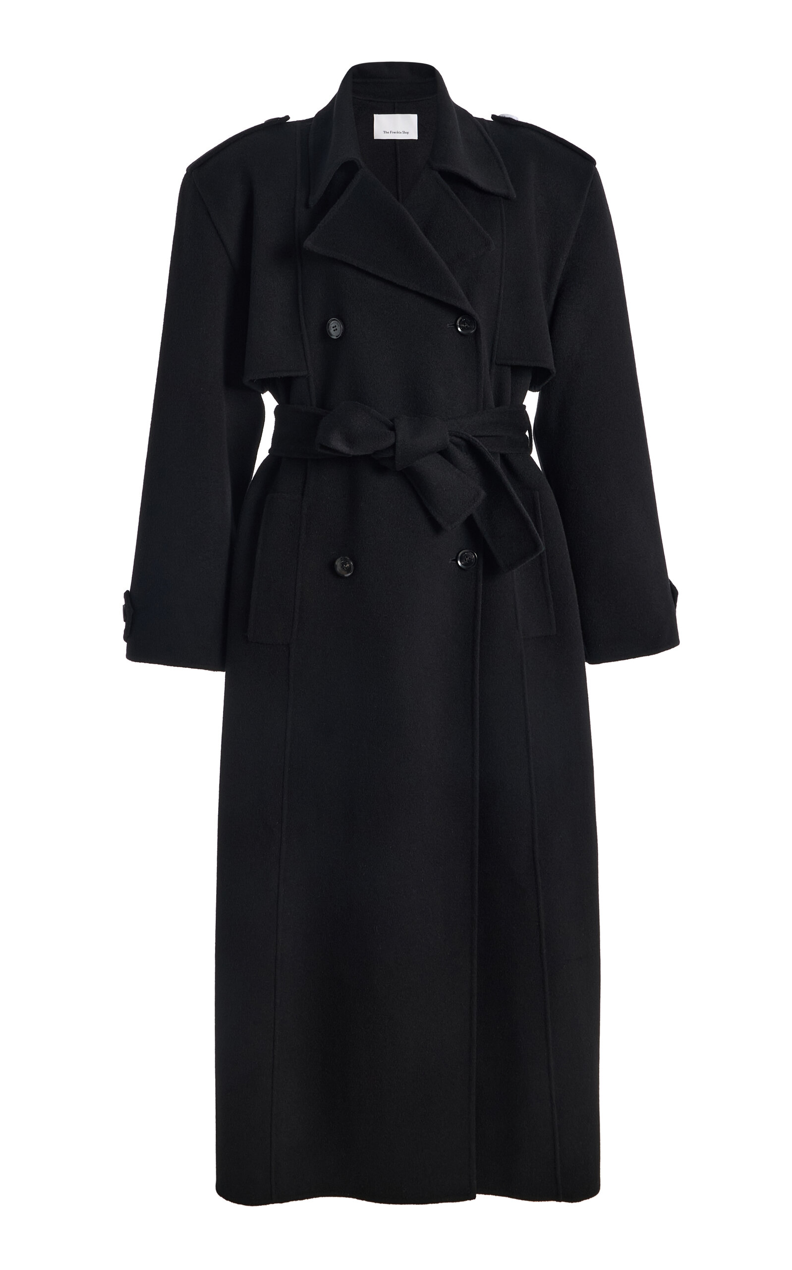 The Frankie Shop - Nikola Padded Wool-Cashmere Trench Coat - Black - L - Moda Operandi