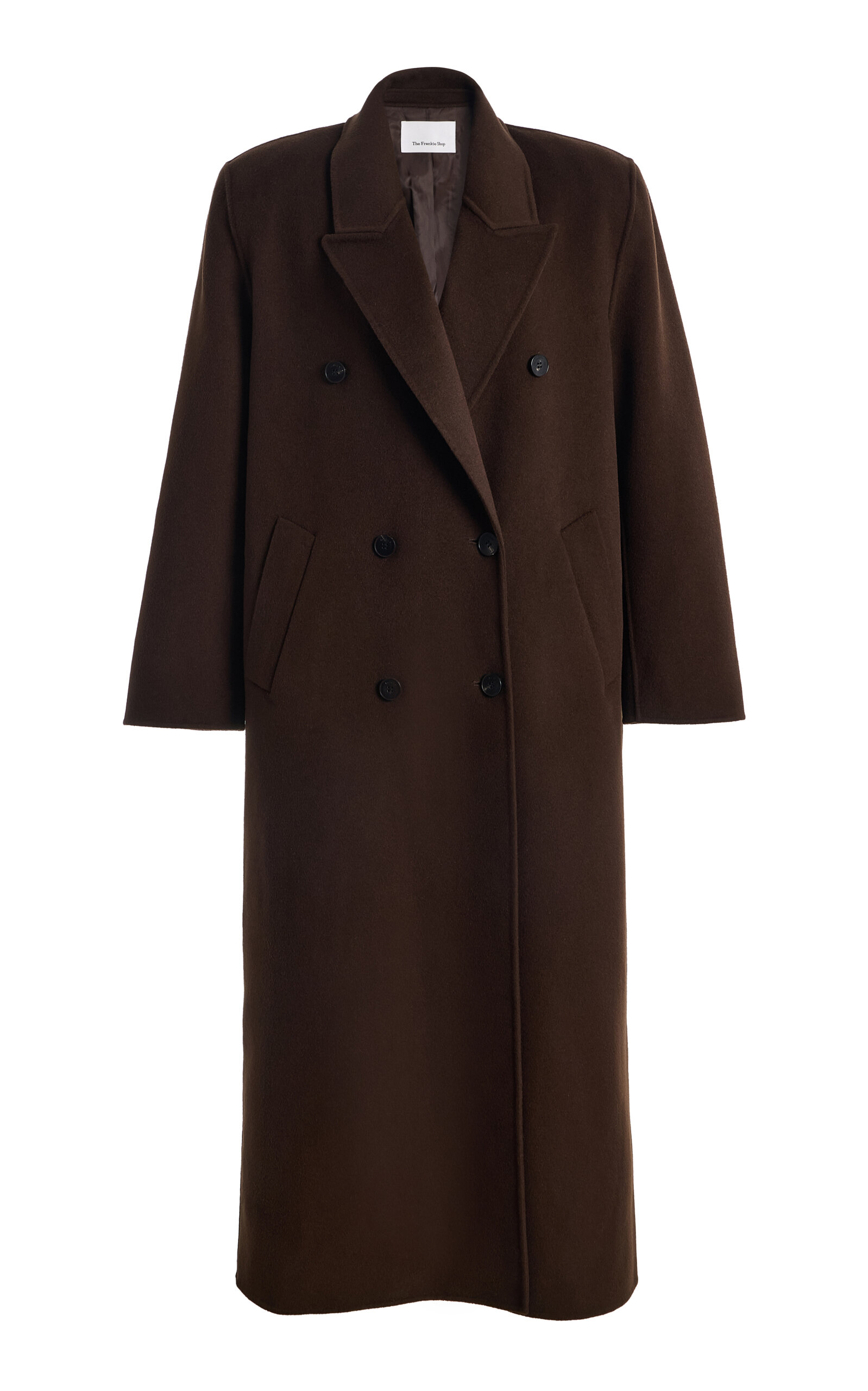 The Frankie Shop - Gaia Double-Breasted Wool-Blend Coat - Brown - XS - Moda Operandi