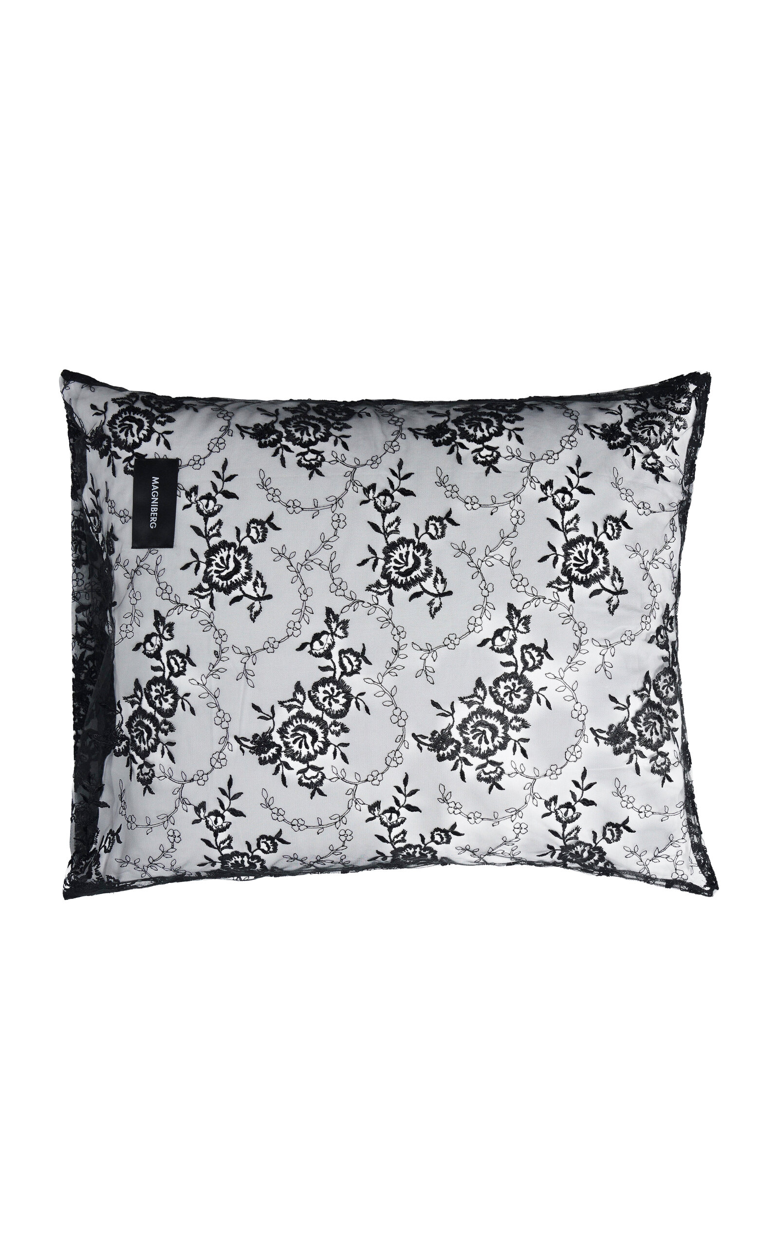 Magniberg Rose Lace Standard Pillow Case In Black