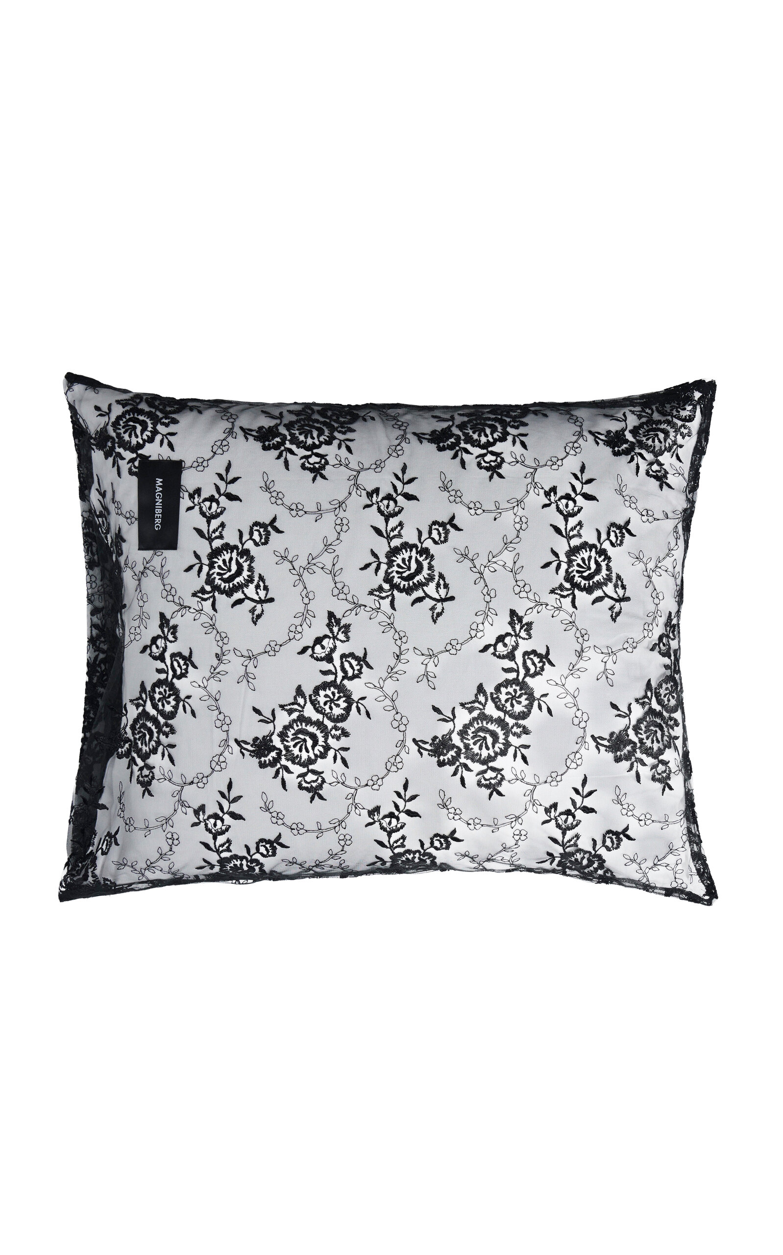 Magniberg Rose Lace Standard Pillow Case In Black