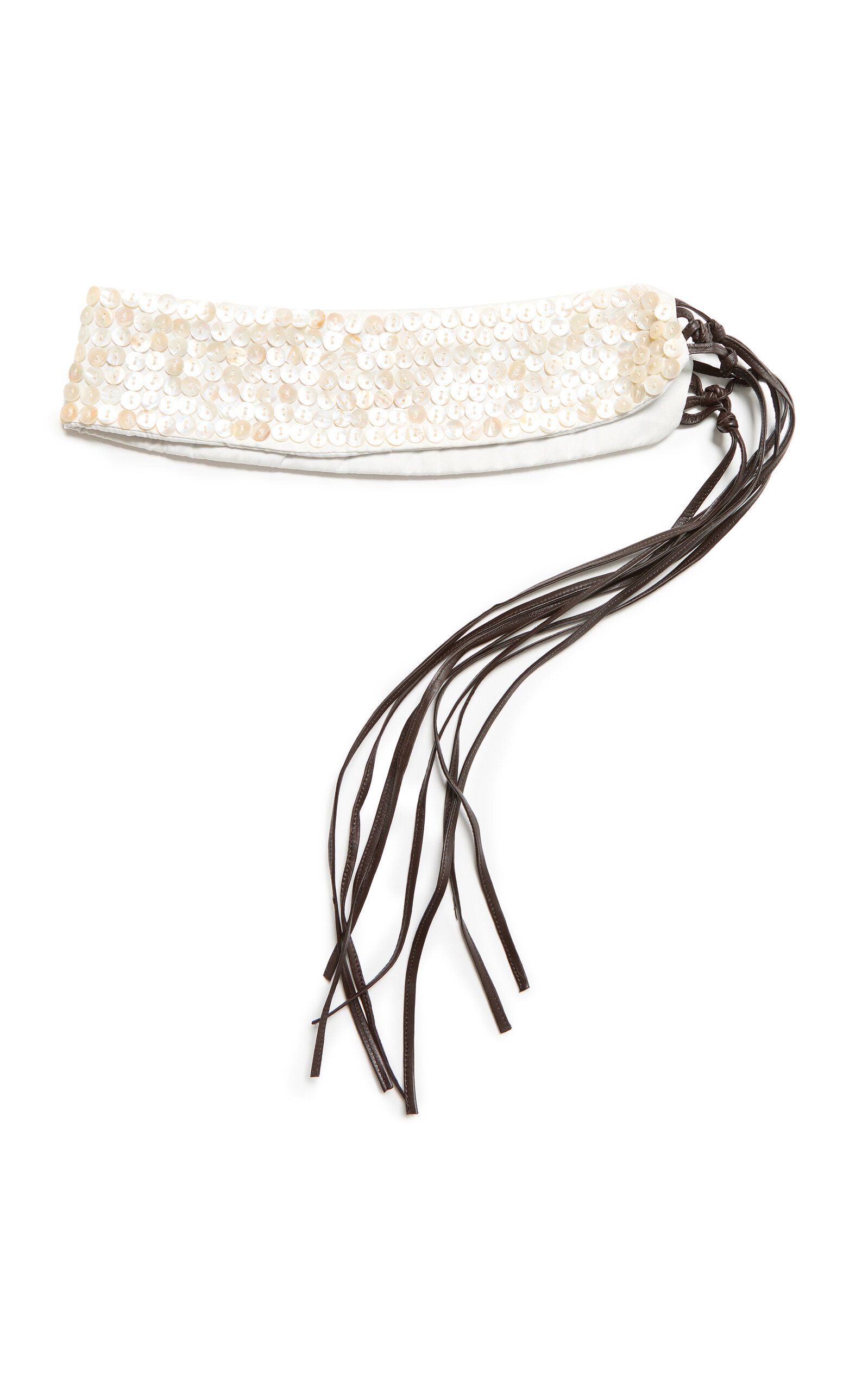 Chan Luu Shell-Embellished Tie Belt - Moda Operandi
