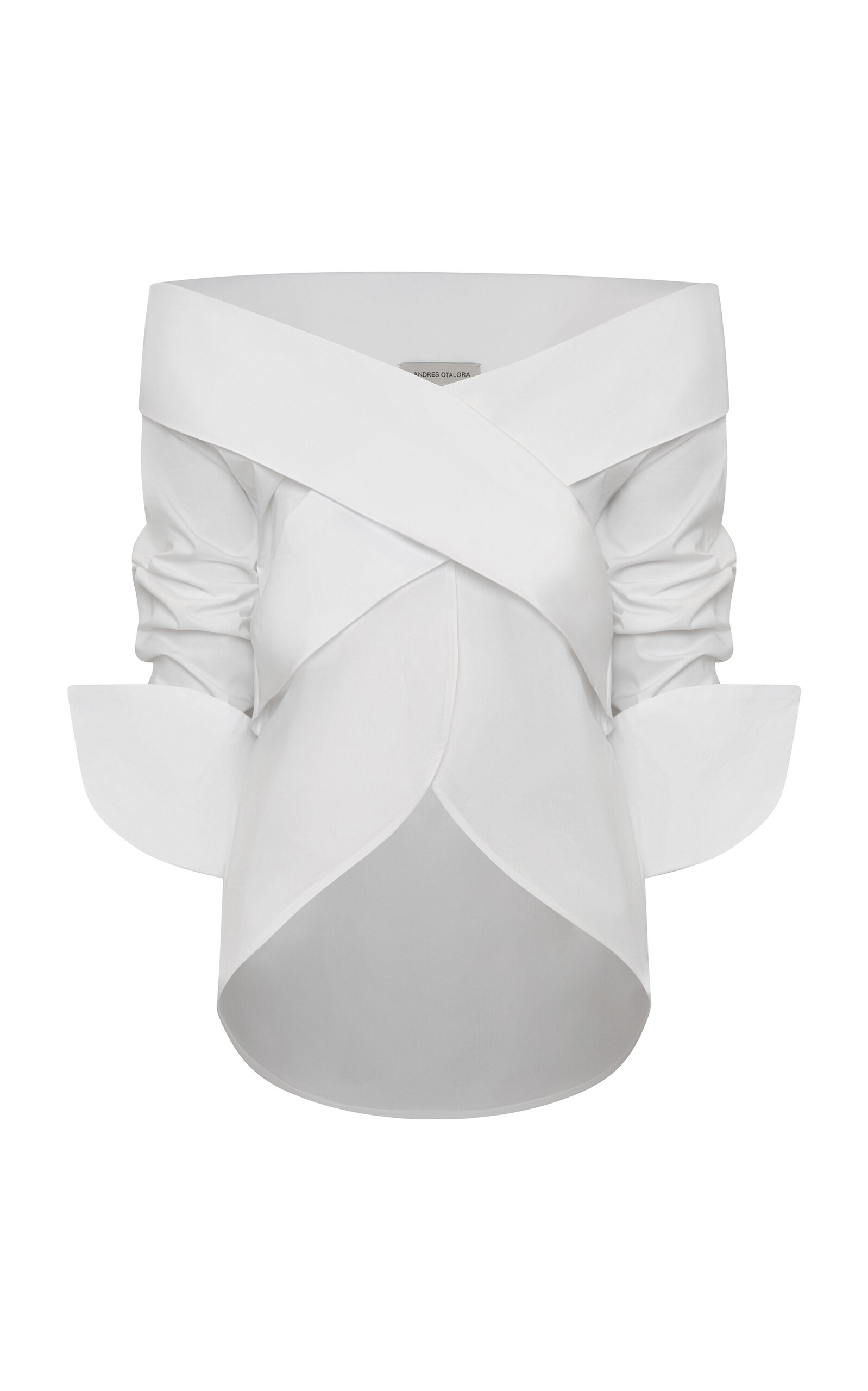 Andres Otalora - Un Sacramento Off-The-Shoulder Cotton-Poplin Top - Off-White - US 4 - Moda Operandi