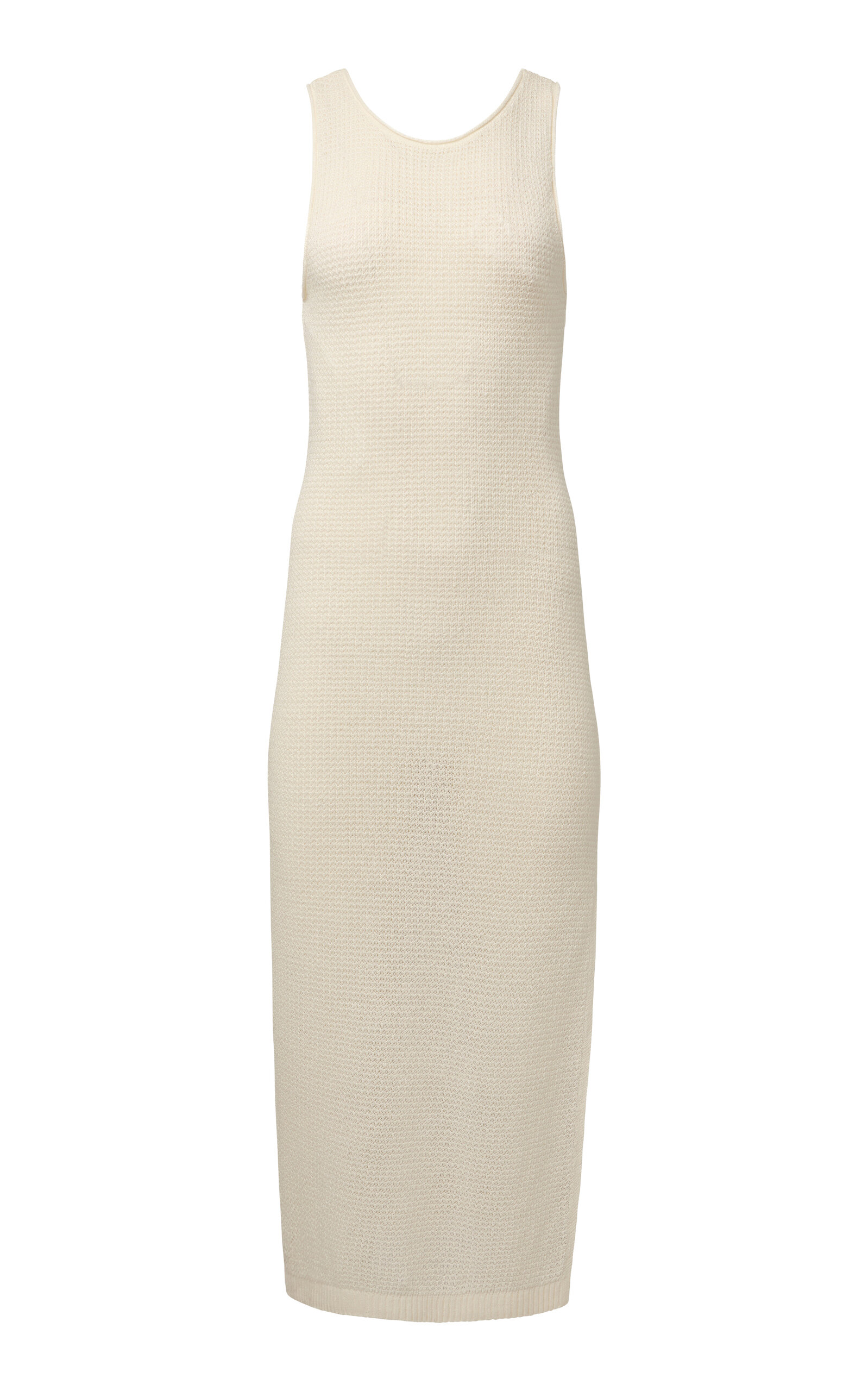 Onia Linen Knit Scoop Back Maxi Dress In Neutral