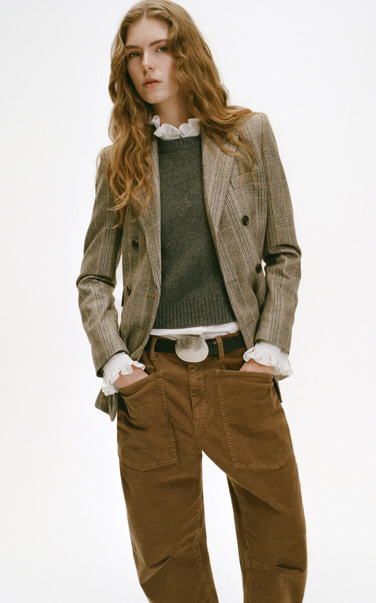 NILI LOTAN Shon Corduroy Mid-Rise Barrel-Leg Jeans - Moda Operandi