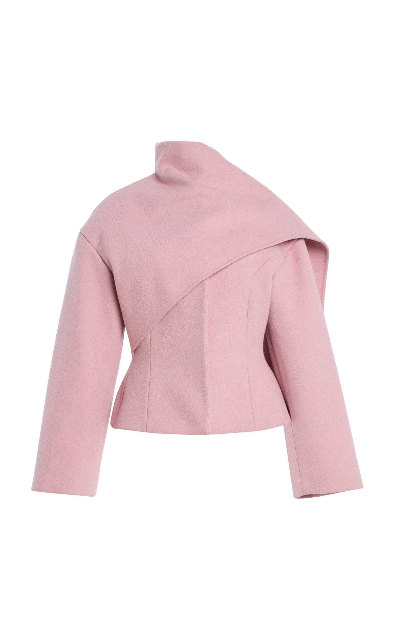 Oscar de la Renta - Draped Double-Face Virgin-Wool Jacket - Pink - US 10 - Moda Operandi